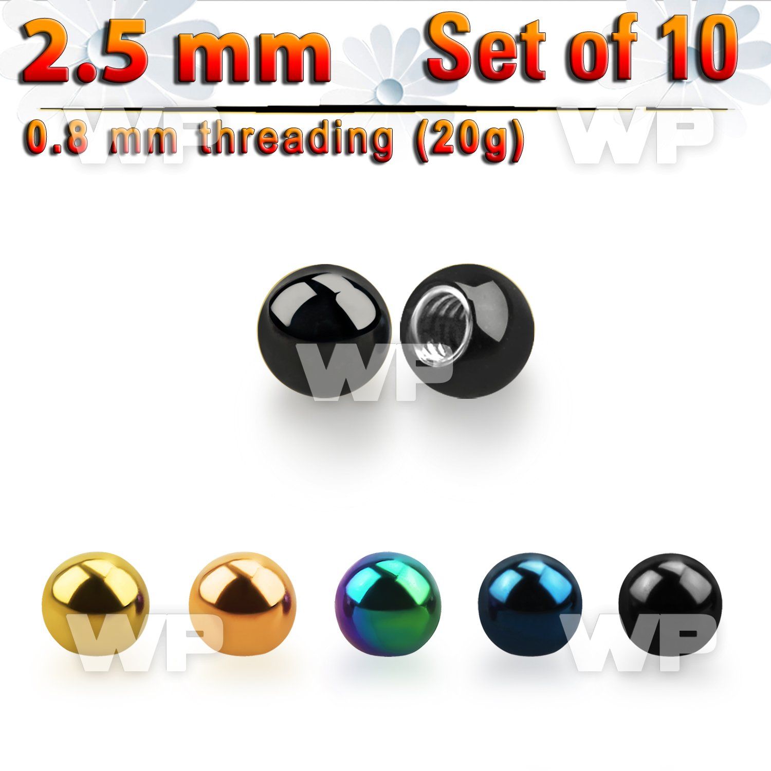 f4rksf3 pack of 10 pcs of 2 5mm ion plated surgical steel ball 