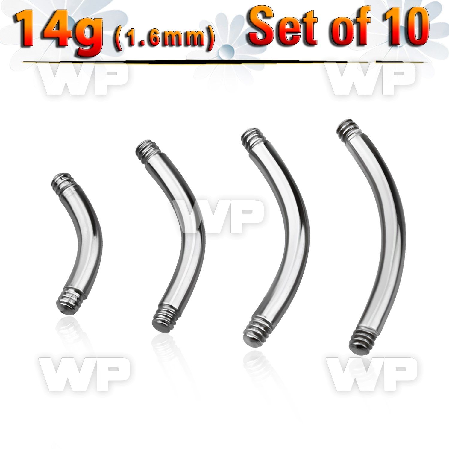 f4ue0i pack 316l steel belly banana posts threading 1 6mm belly piercing