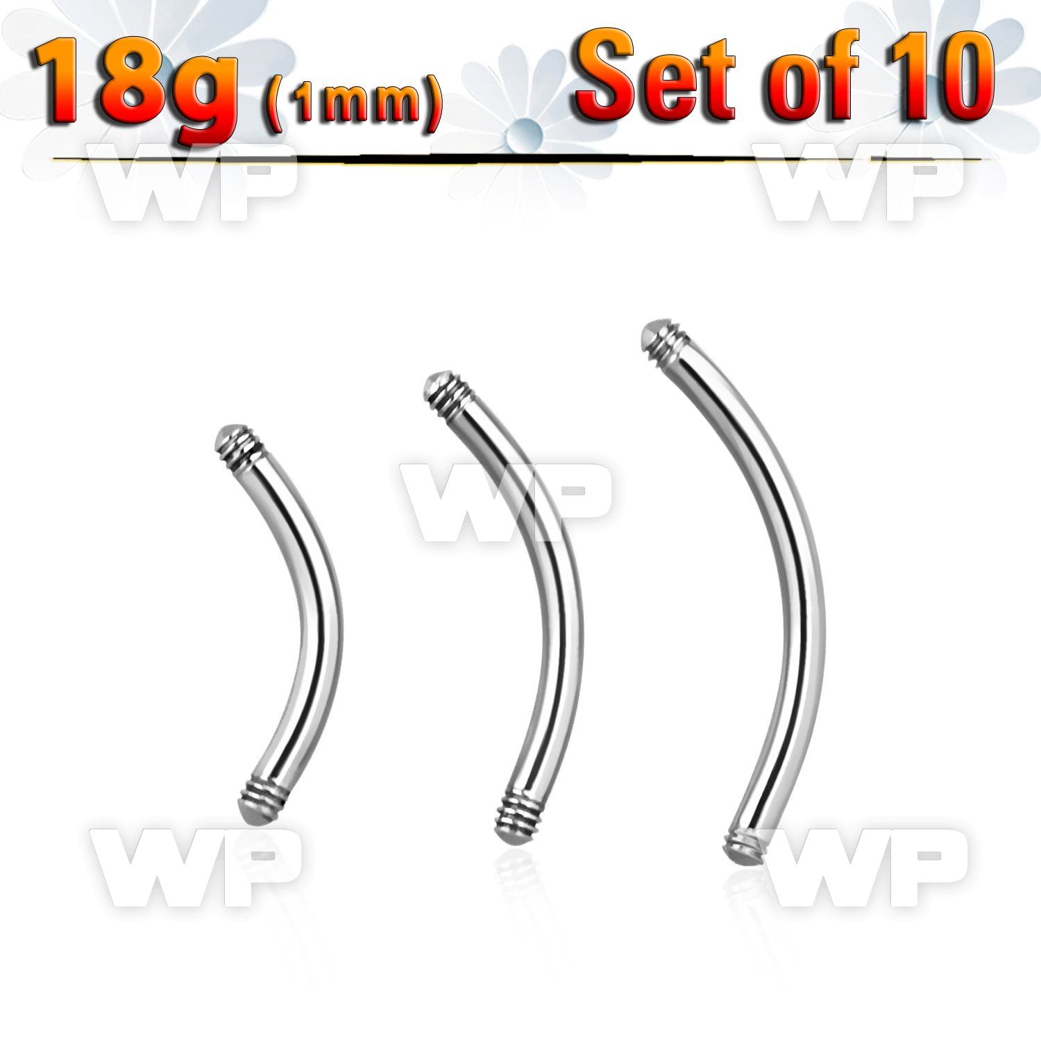 f4ueti pack high polishe surgical steel micro banana posts1 0mm 