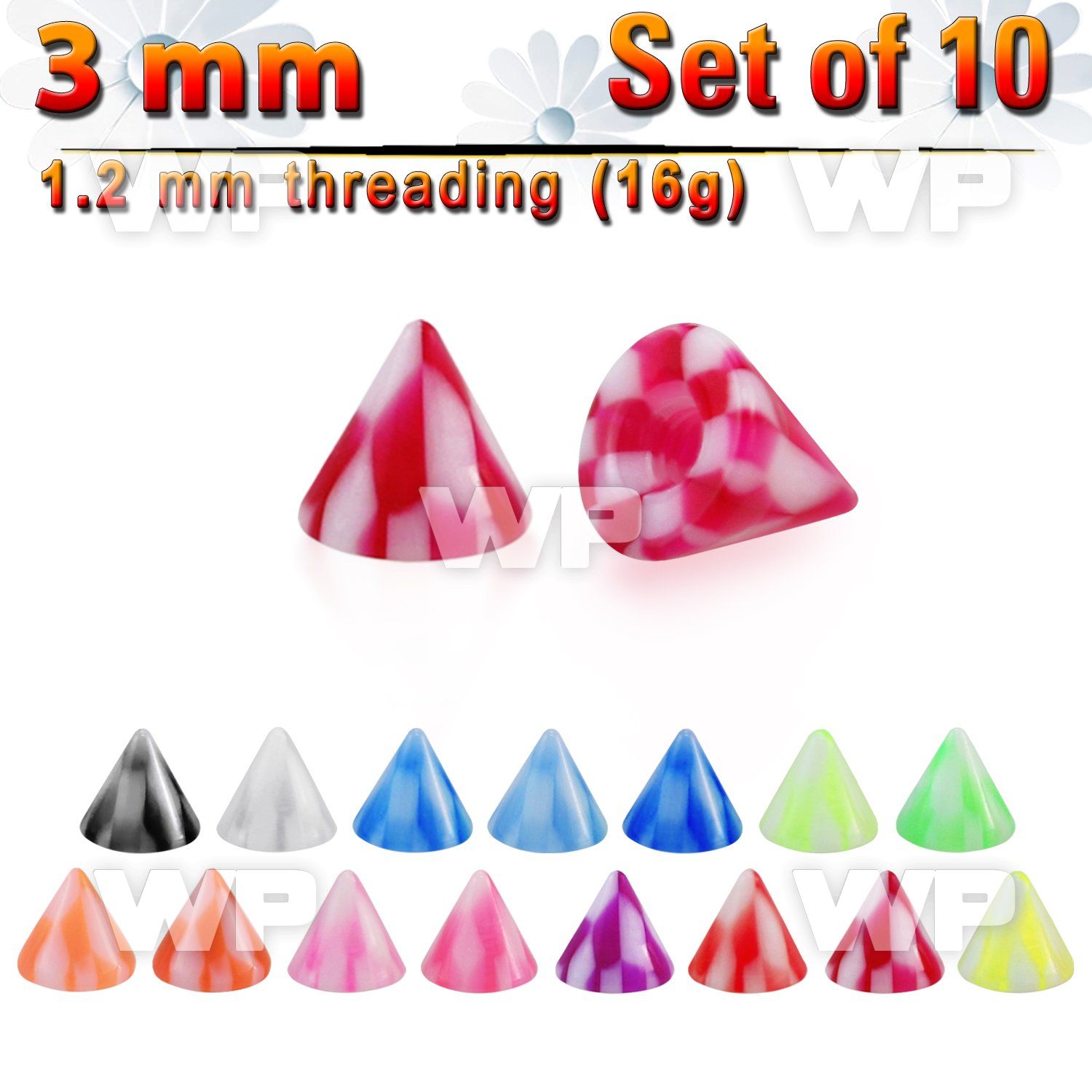 f626uz pack 3mm acrylic checker conesthreading 1 2mm 