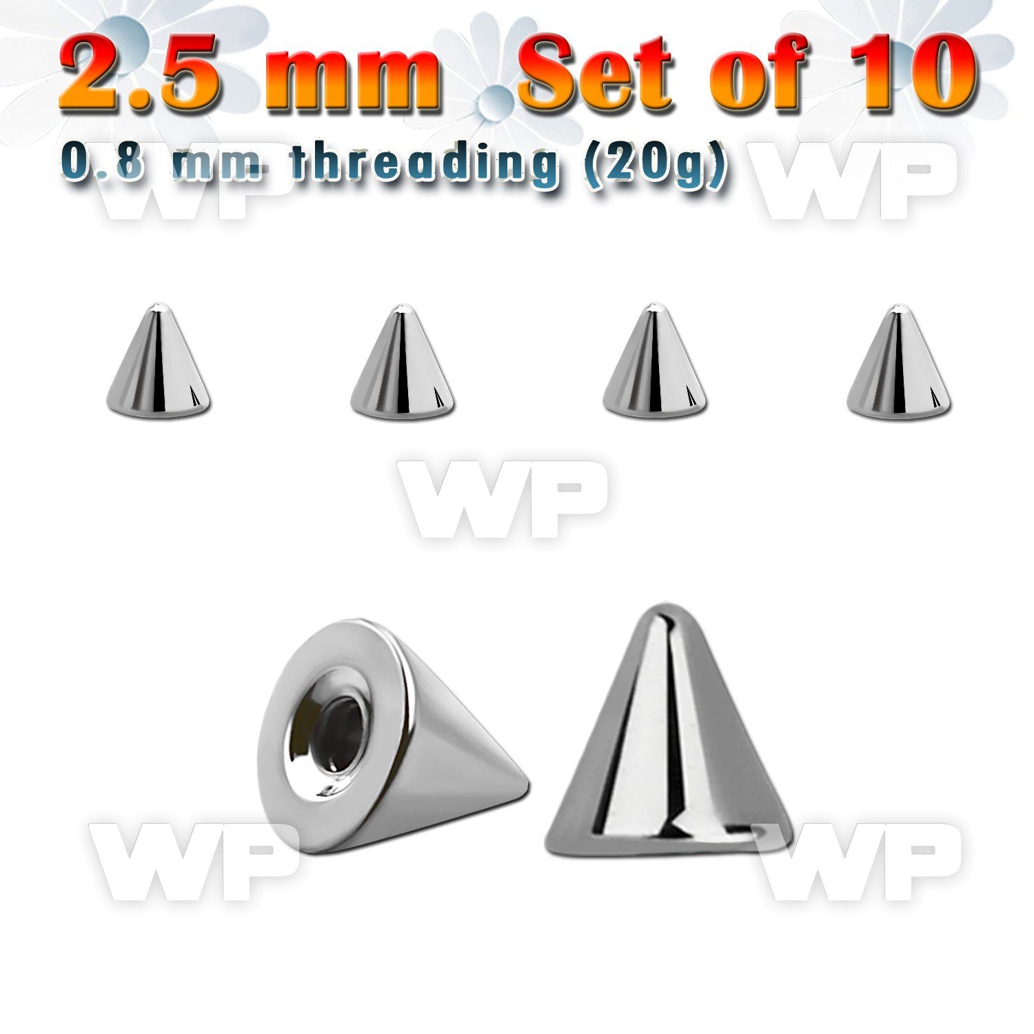 f6uksf3 pack of 10 pcs of 2 5mm 316l steel balls w 0 8mm threadi 