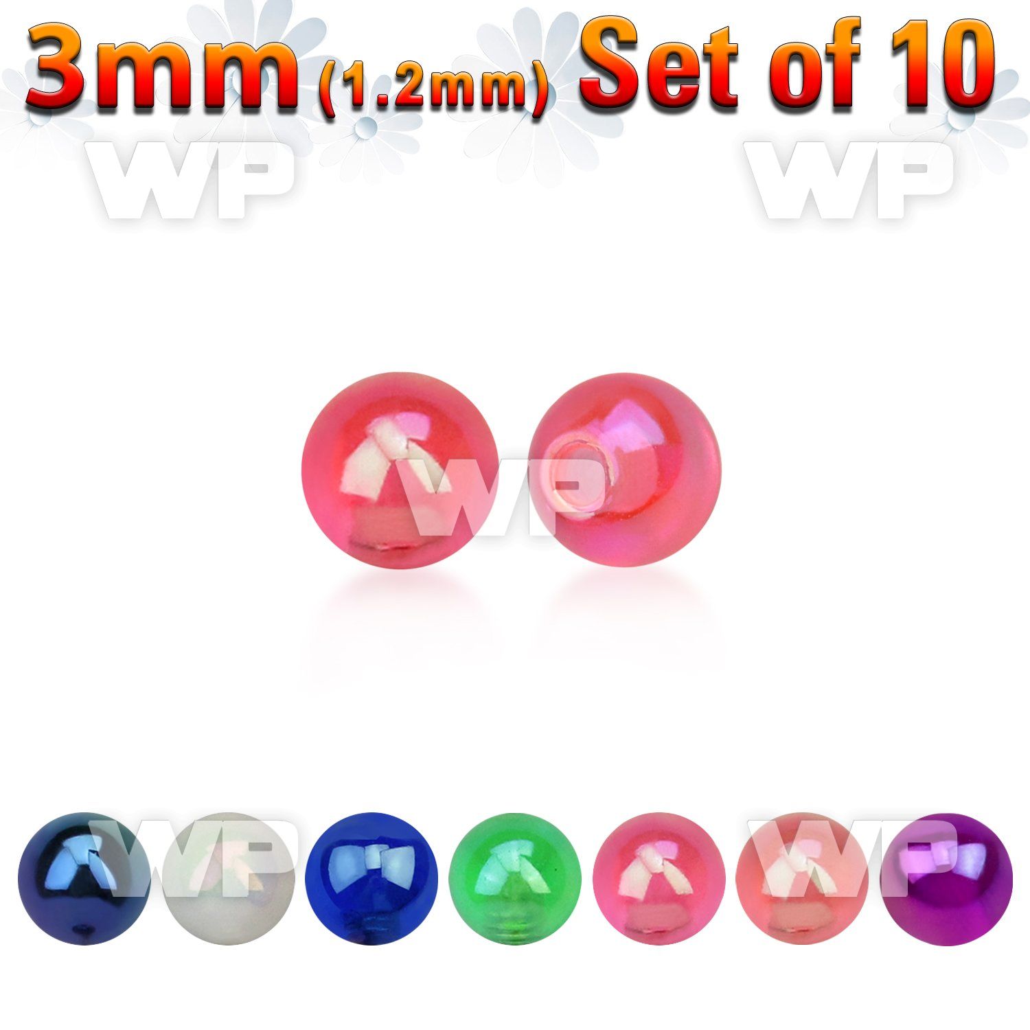 f74hq4z pack 3mm ab coated acrylic balls 1 2mm threading 