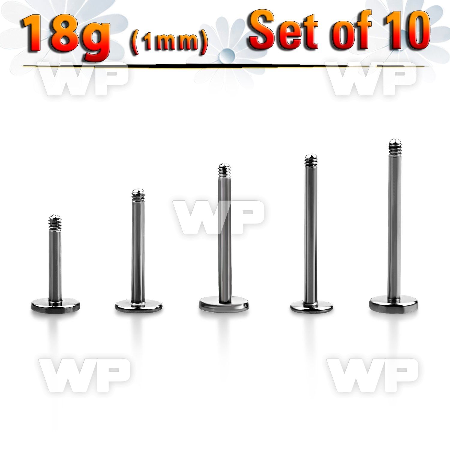 fb4eti pack surgical steel labret stud posts1mm threading belly piercing