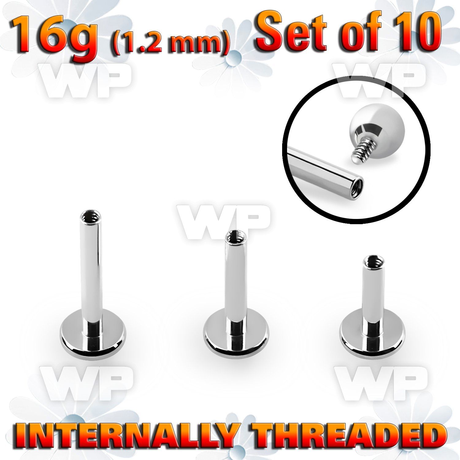 fb4eyi8u pack surgical steel labret stud posts internal threading 