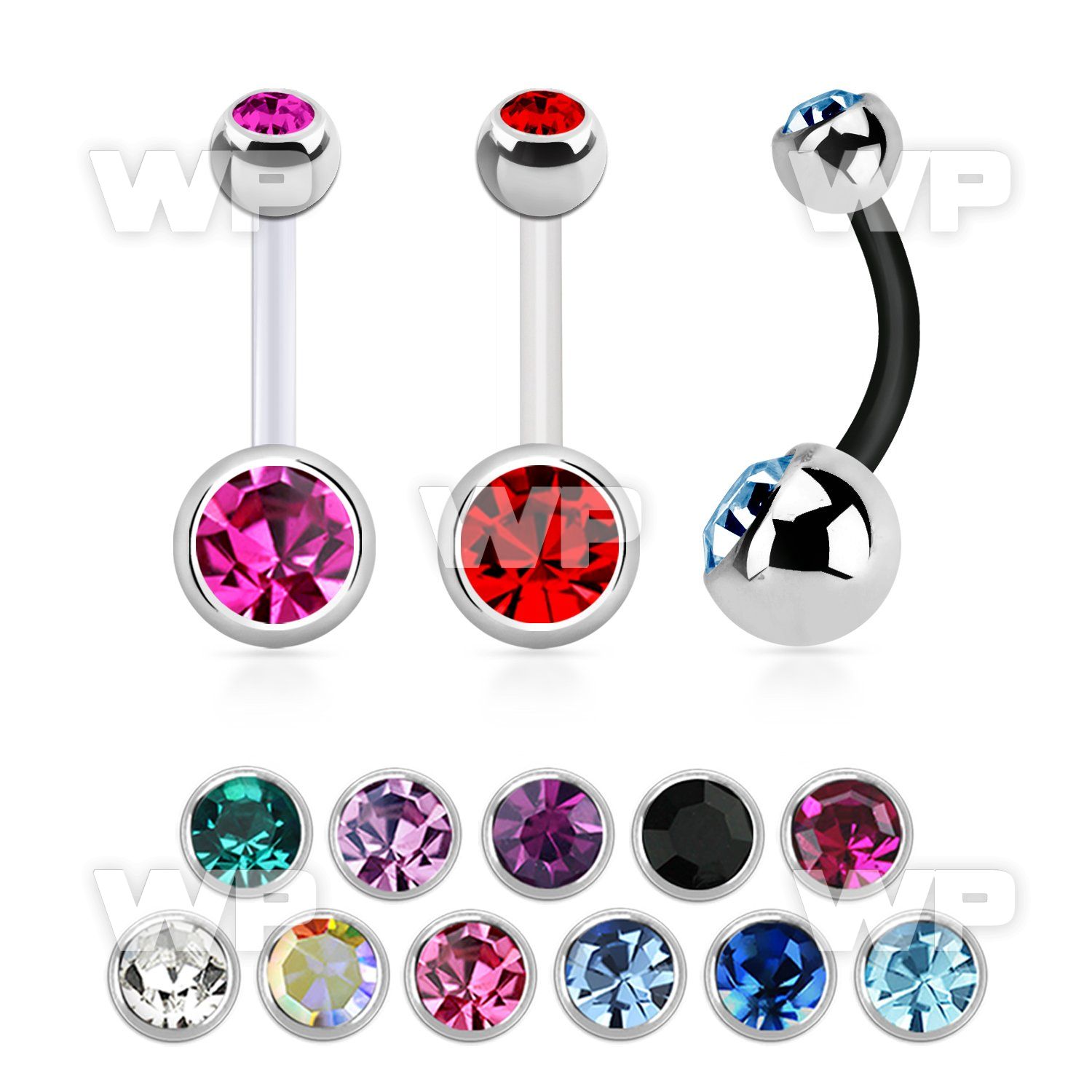 fbn2cg bioflex belly banana with 58mm bezel set jewel ball