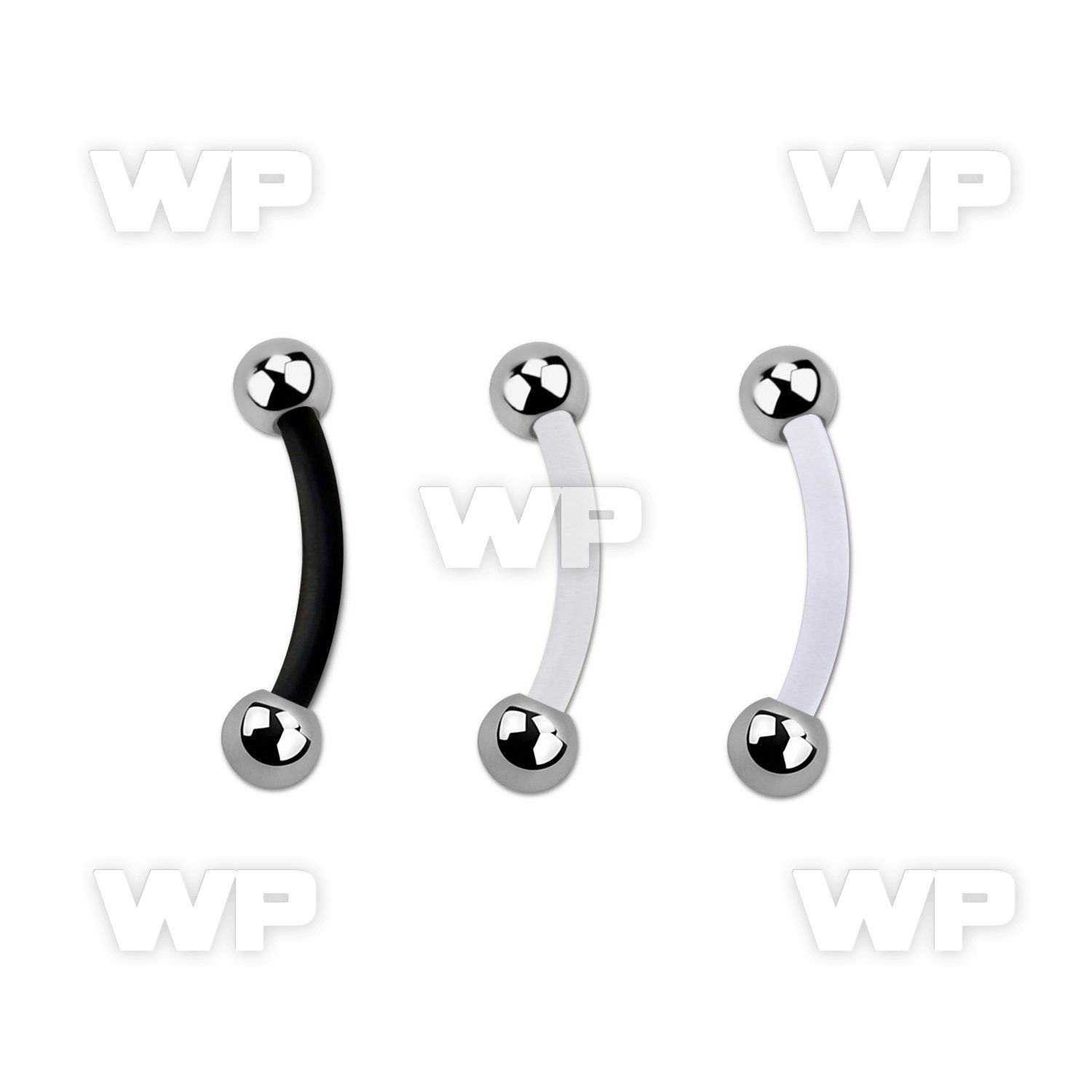 fbneb bioflex eyebrow banana w 3mm steel balls