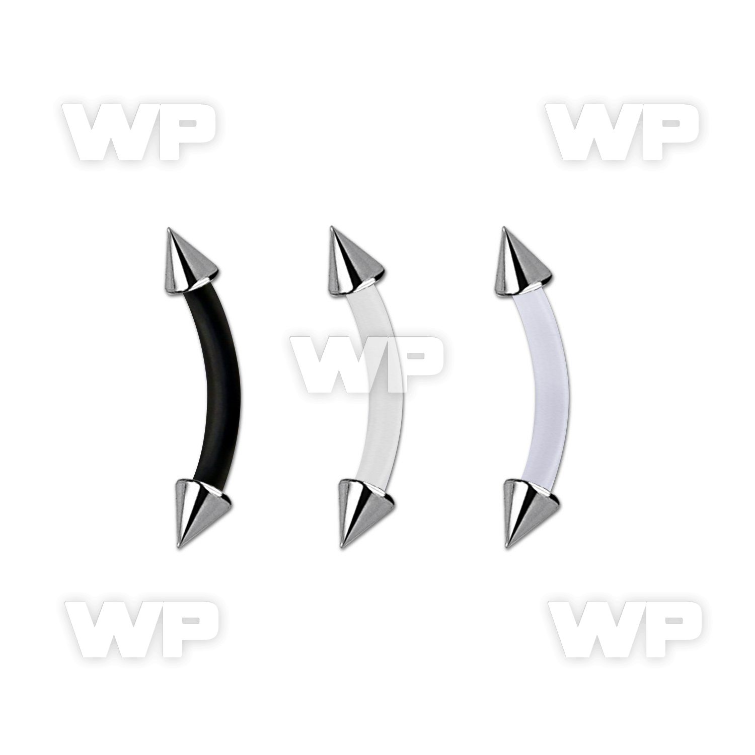 fbnecn25 bioflex eyebrow banana w 2.5mm steel cones