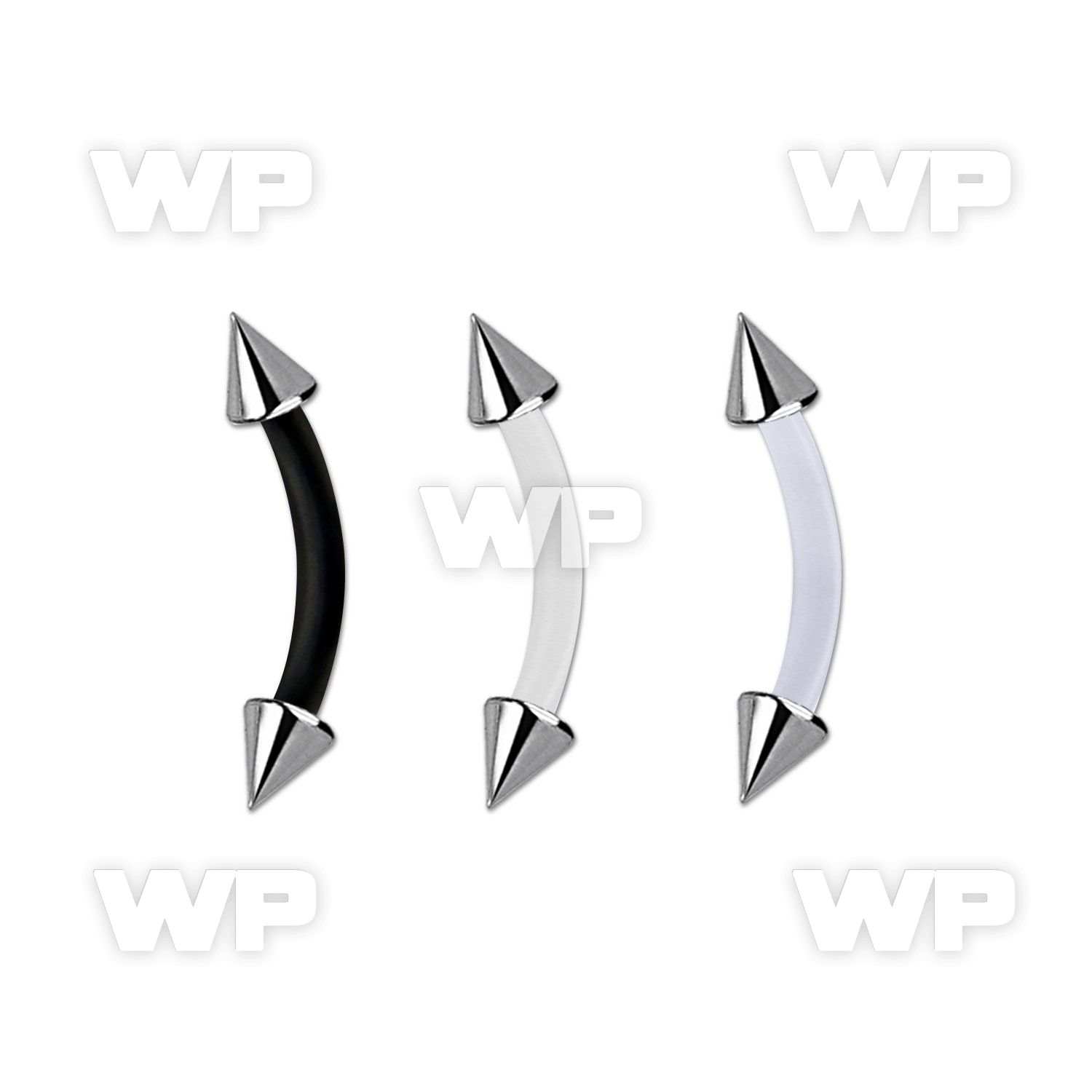 fbnecn bioflex eyebrow banana w 3mm steel cones