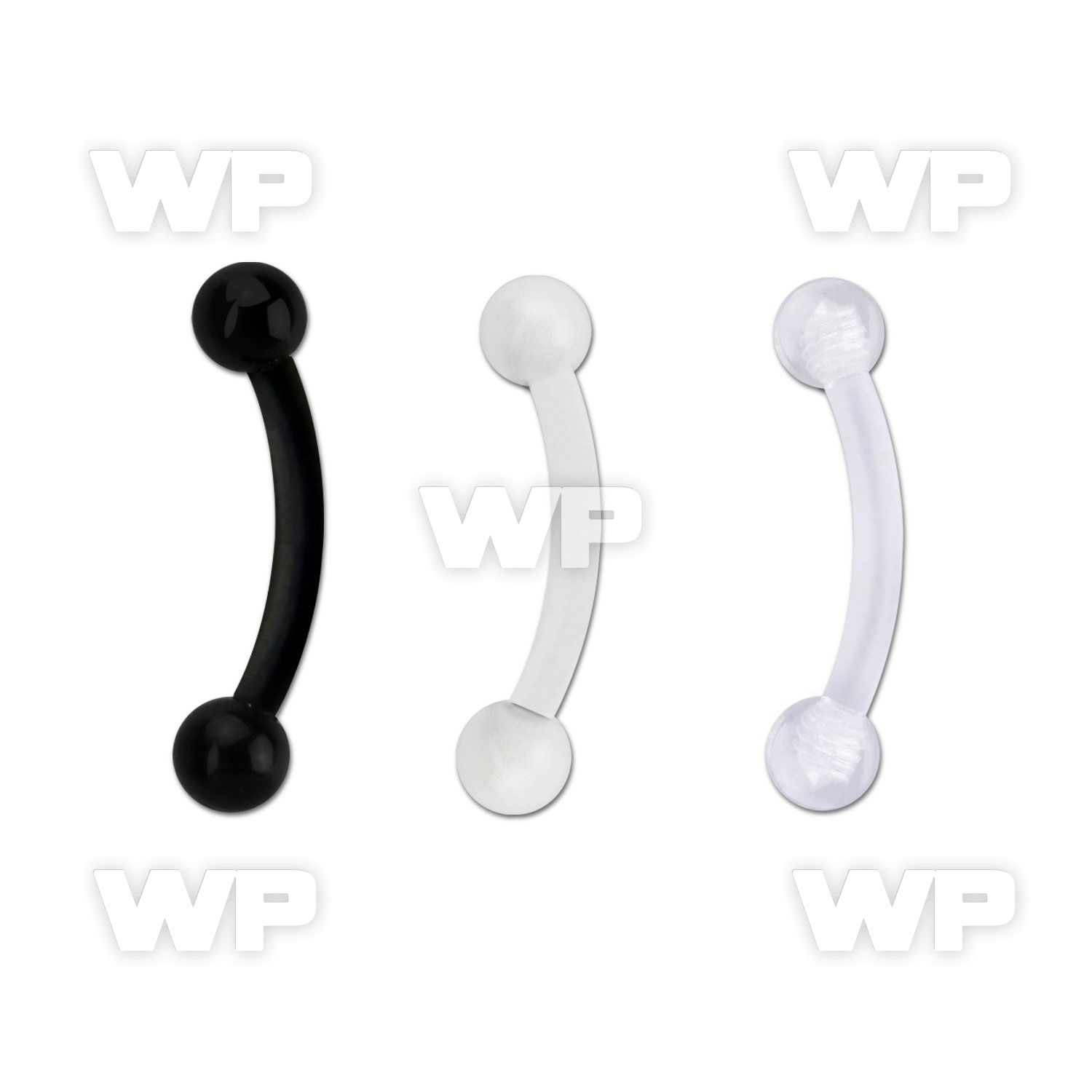 fbnevb25 bioflex eyebrow banana w 2.5mm balls