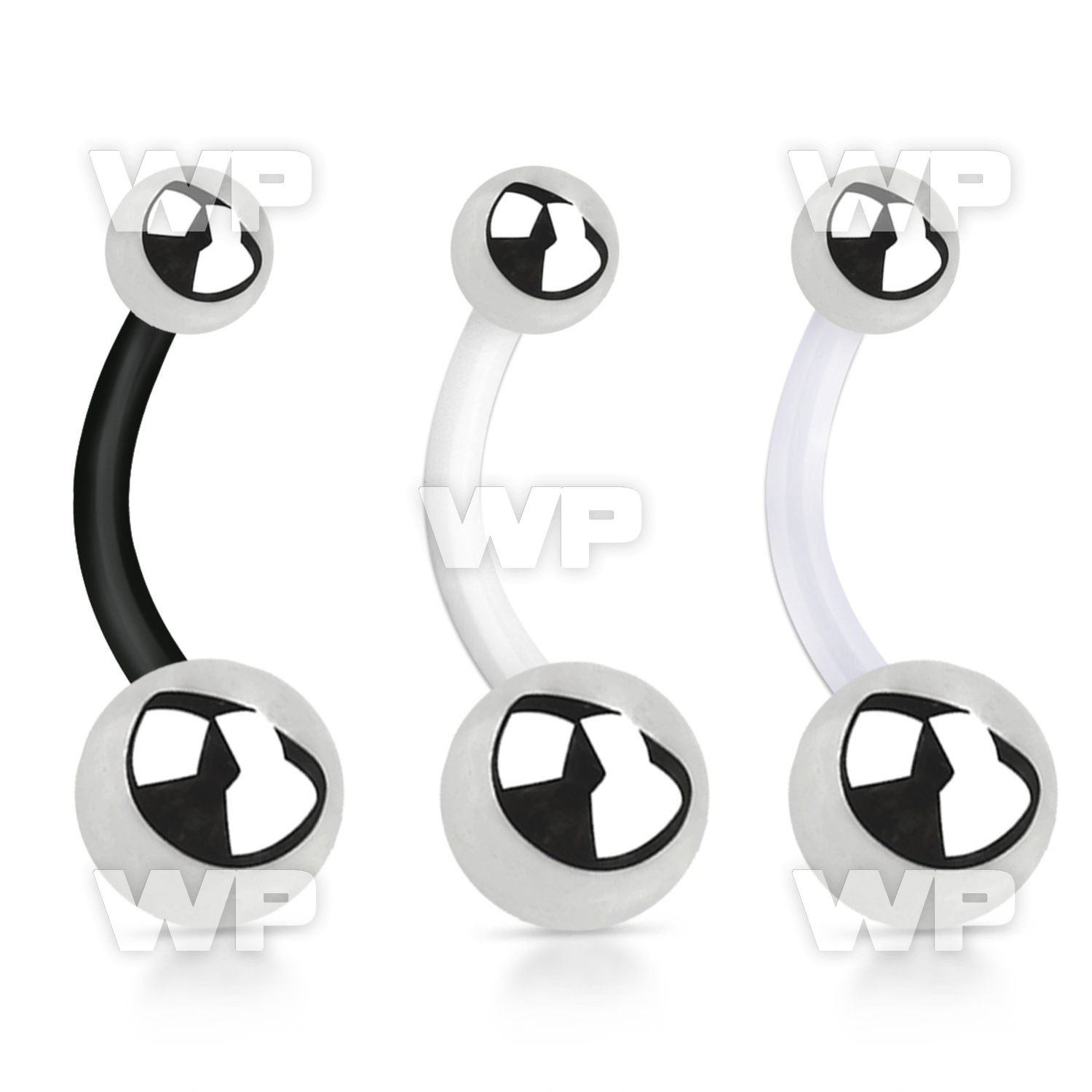 fbng bioflex belly banana, 14g (1.6mm) with 58mm steel ball