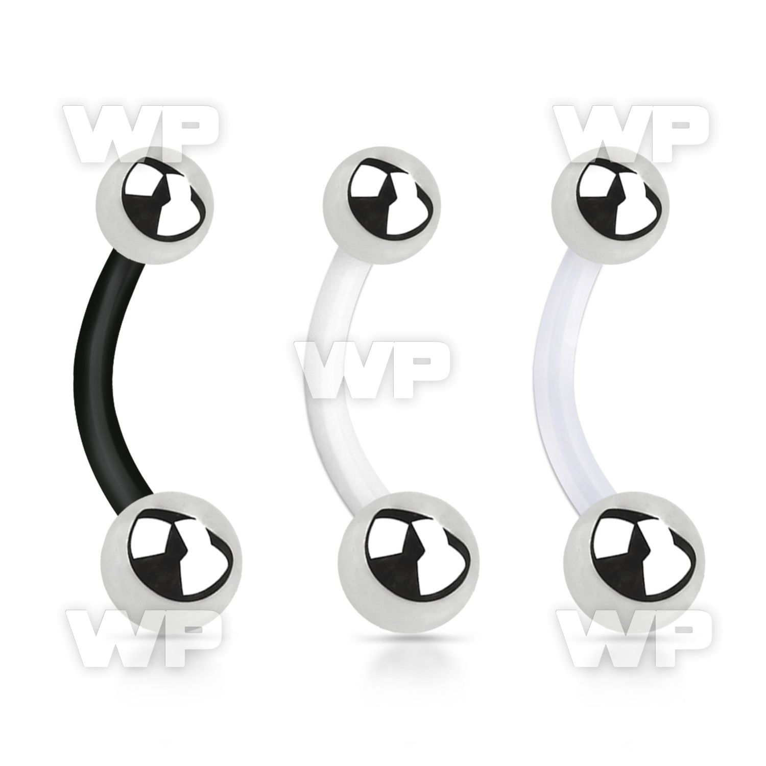 fbns bioflex belly banana, 14g (1.6mm) with 5 6mm steel ball