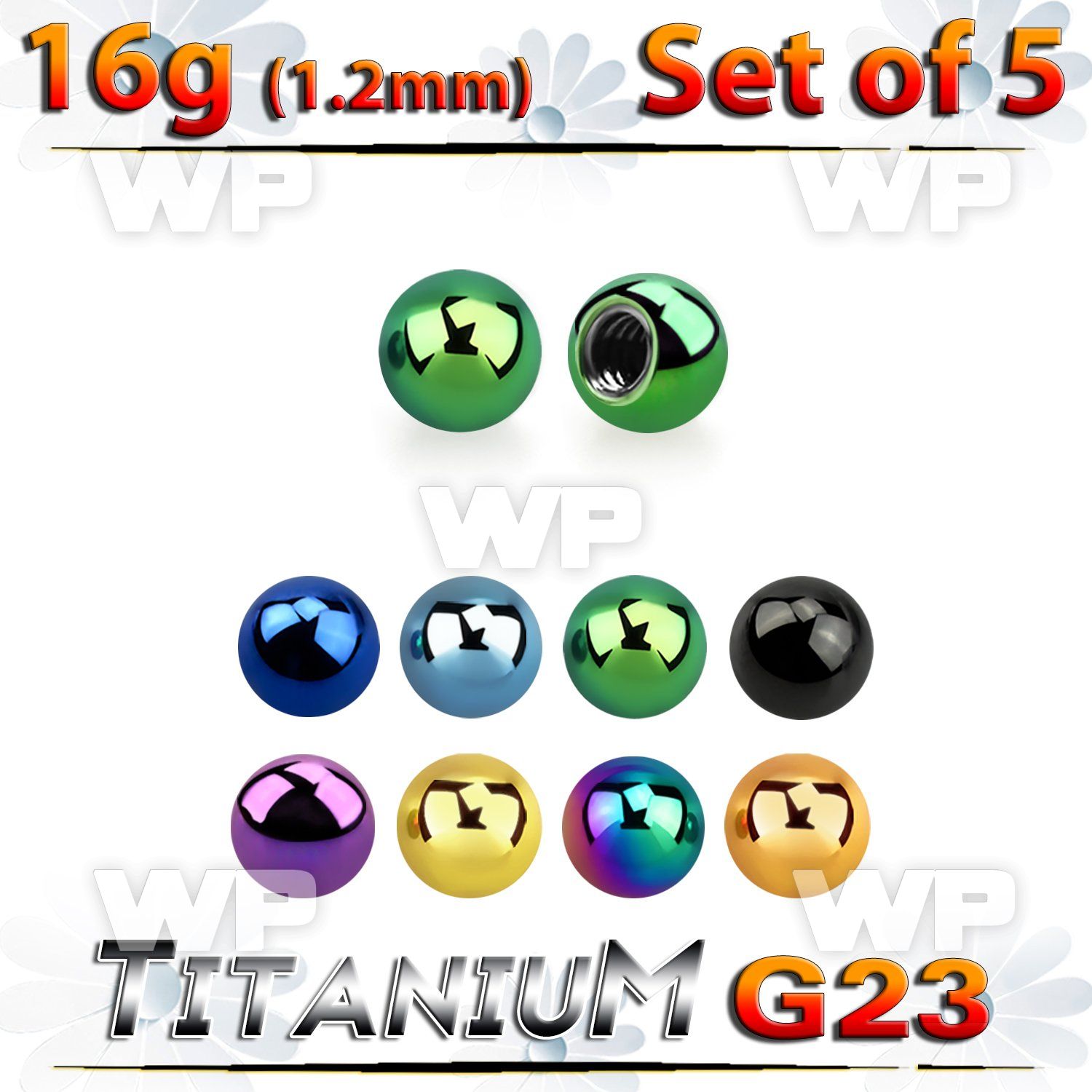 fh4rks pack 2 5mm ion plated g23 titanium ballsthreading 1 2mm 