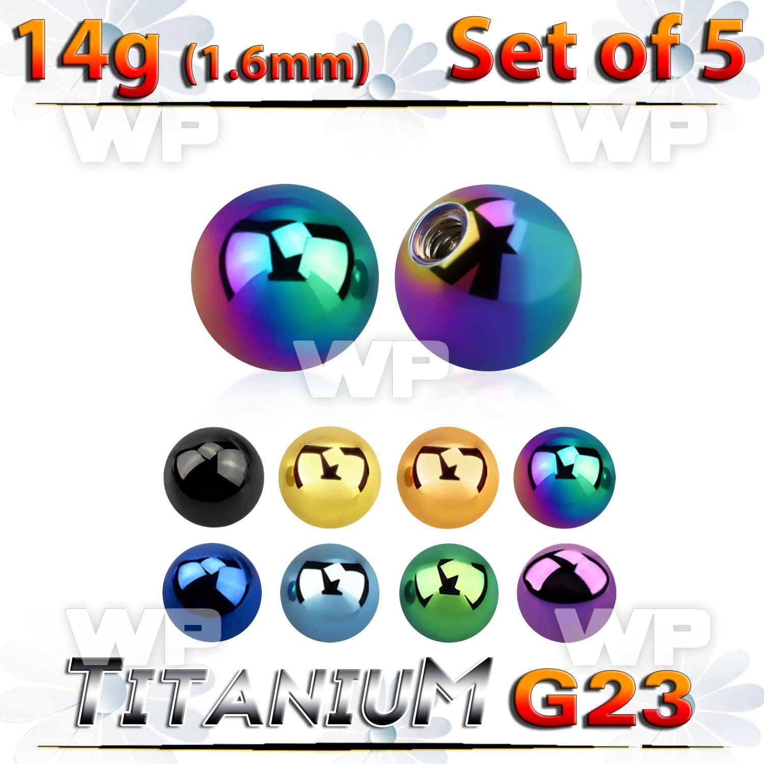 fh4ryi pack 6mm ion plated g23 titanium balls1 6mm threading belly piercing