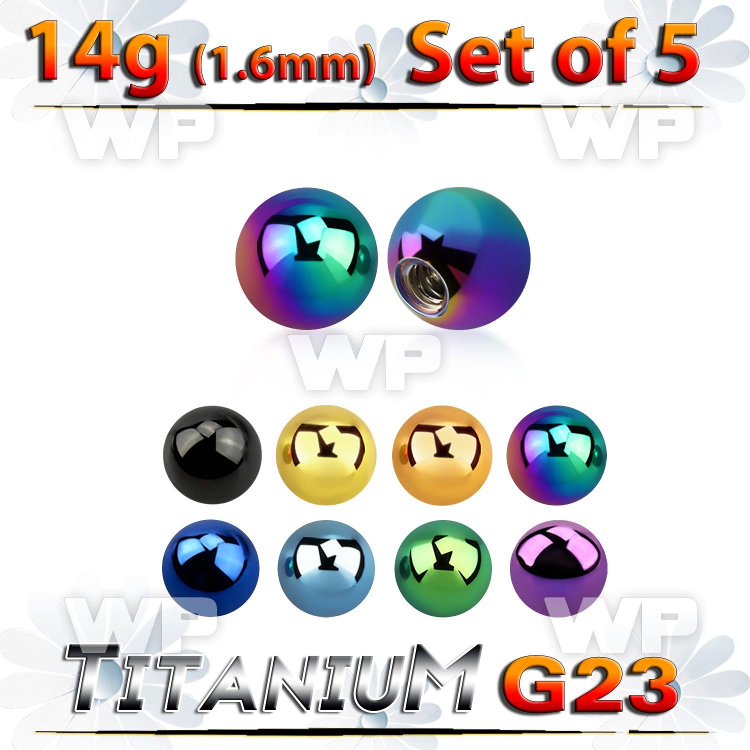 fh4rzi pack 3mm ion plated g23 titanium ballsthreading 1 6mm belly piercing