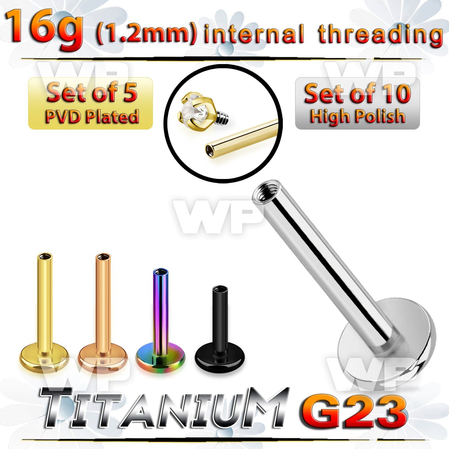 fhb4eyi8 titanium internal labret stud barposts 10pcs