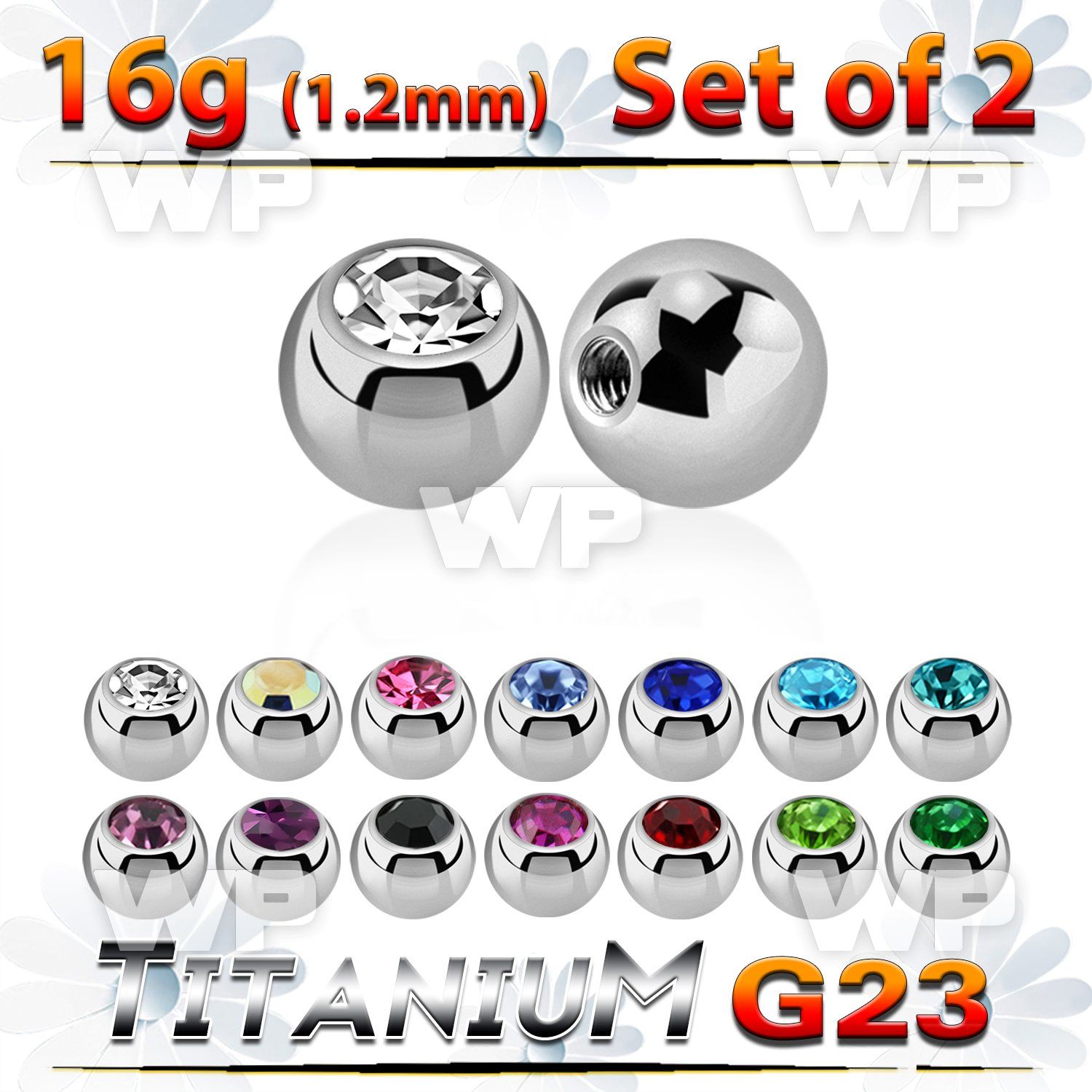 fhc403 pack 4mm g23 titanium ballspress fit crystal threading 