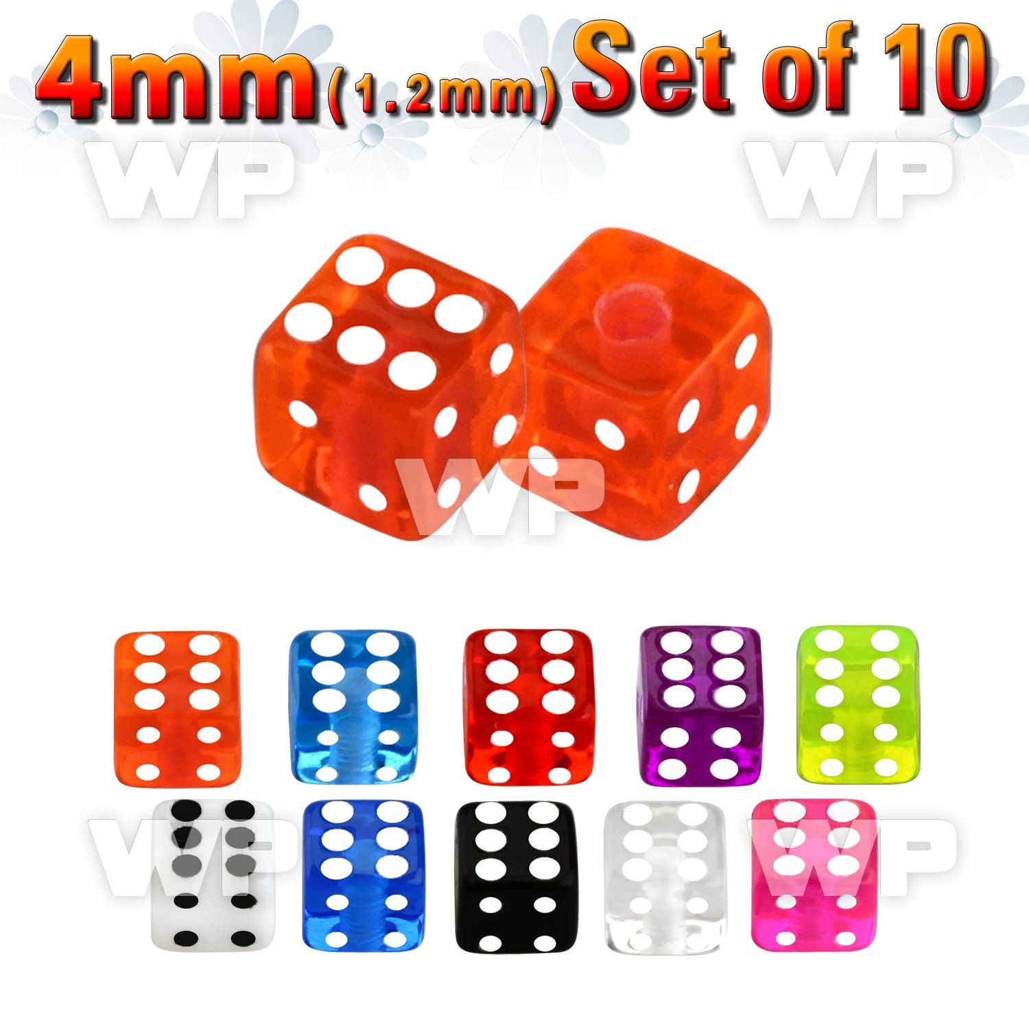 fhq1803 pack 4mm acrylic uv dices 1 2mm threading 