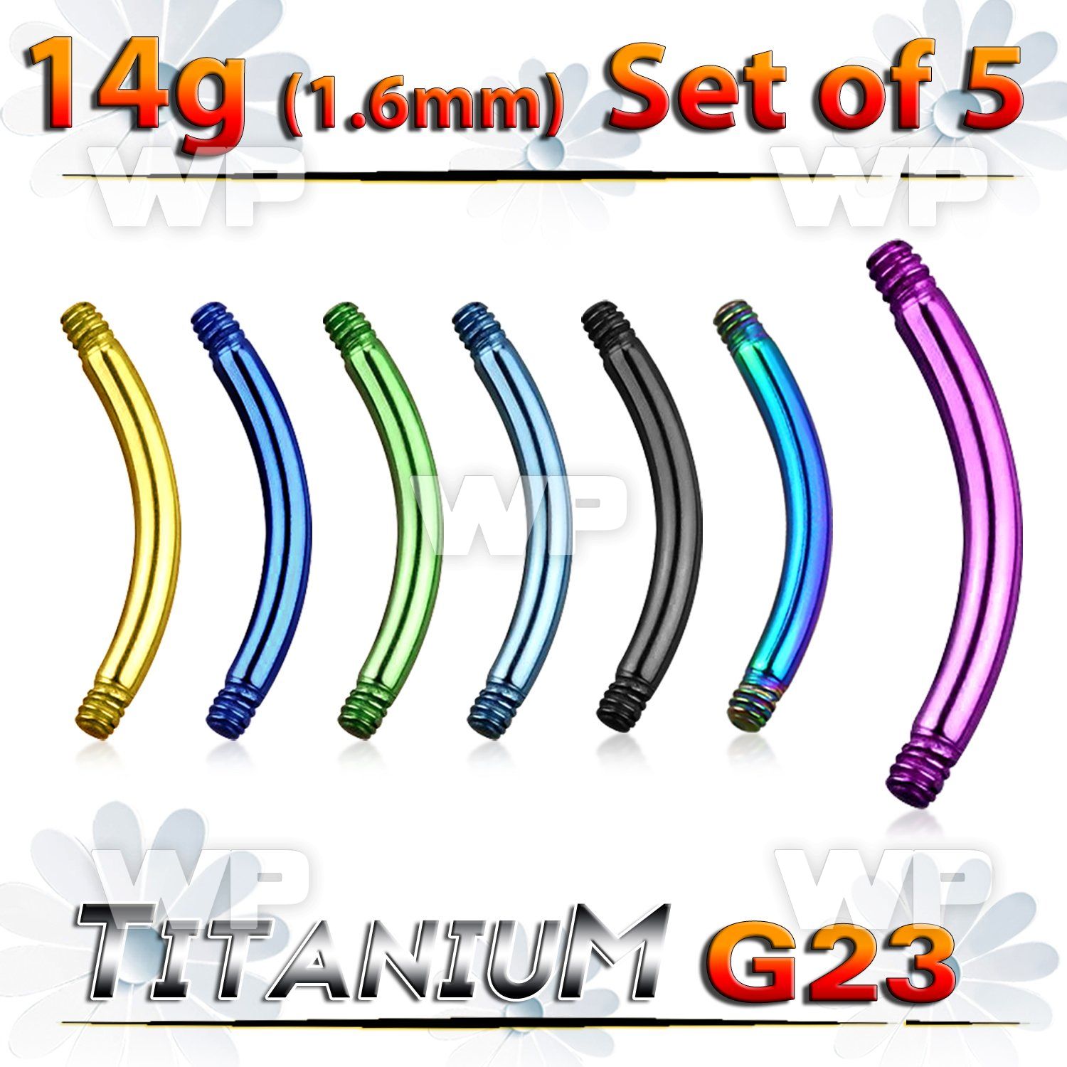 fhr4ue0 pack ion plated g23 titanium belly banana post1 6mm threa 