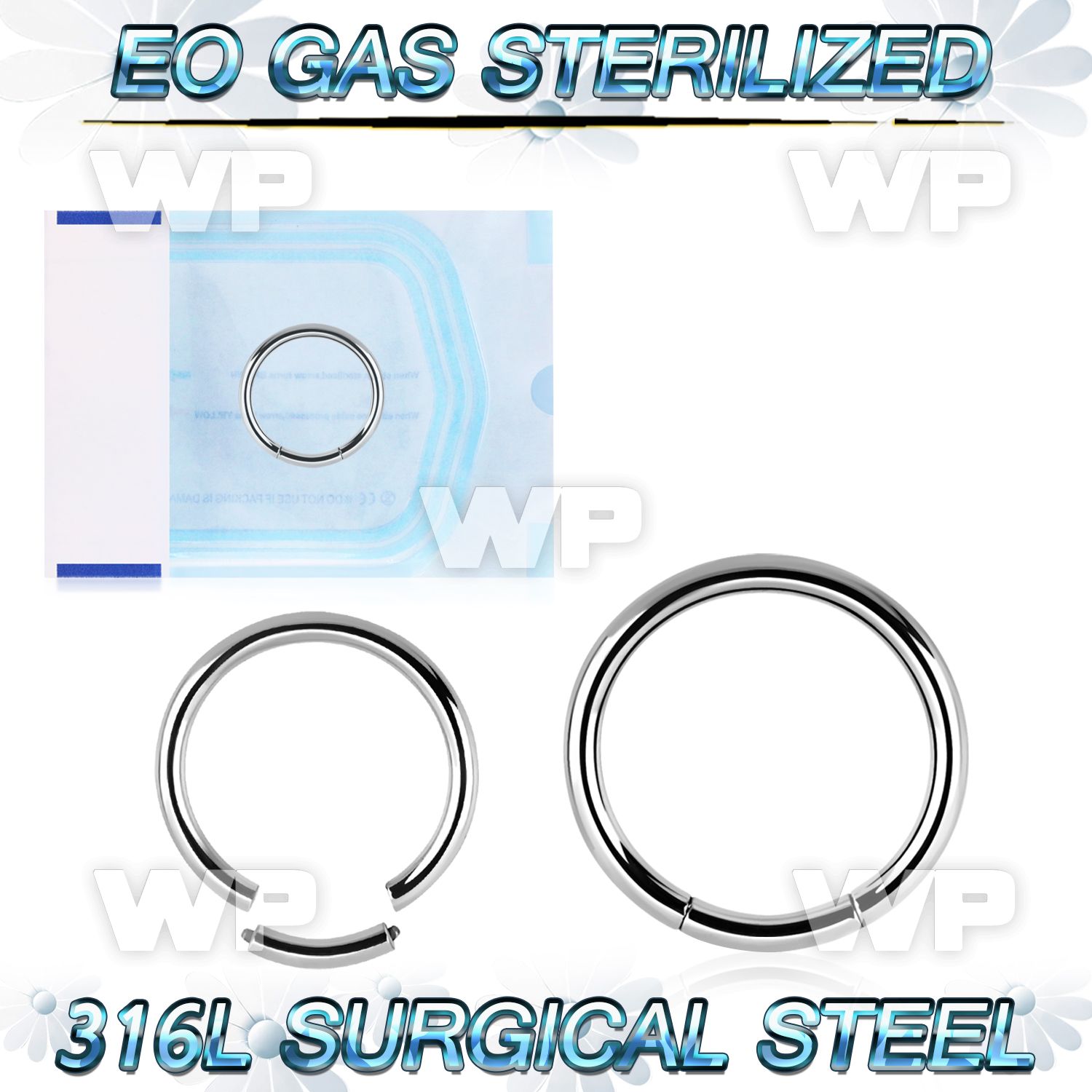 g3wiey presterilized implant grade steel segment ring 16g