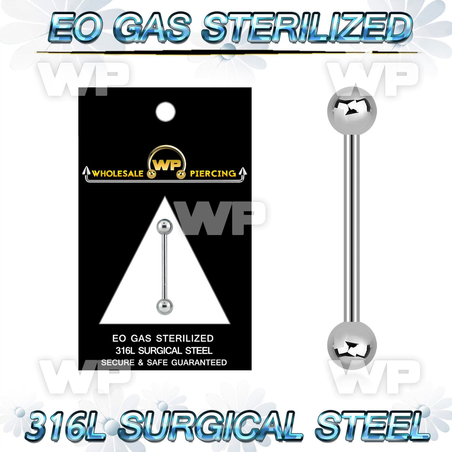 g443 316l steel tongue bar 1 6mm 5mm ball tongue piercing