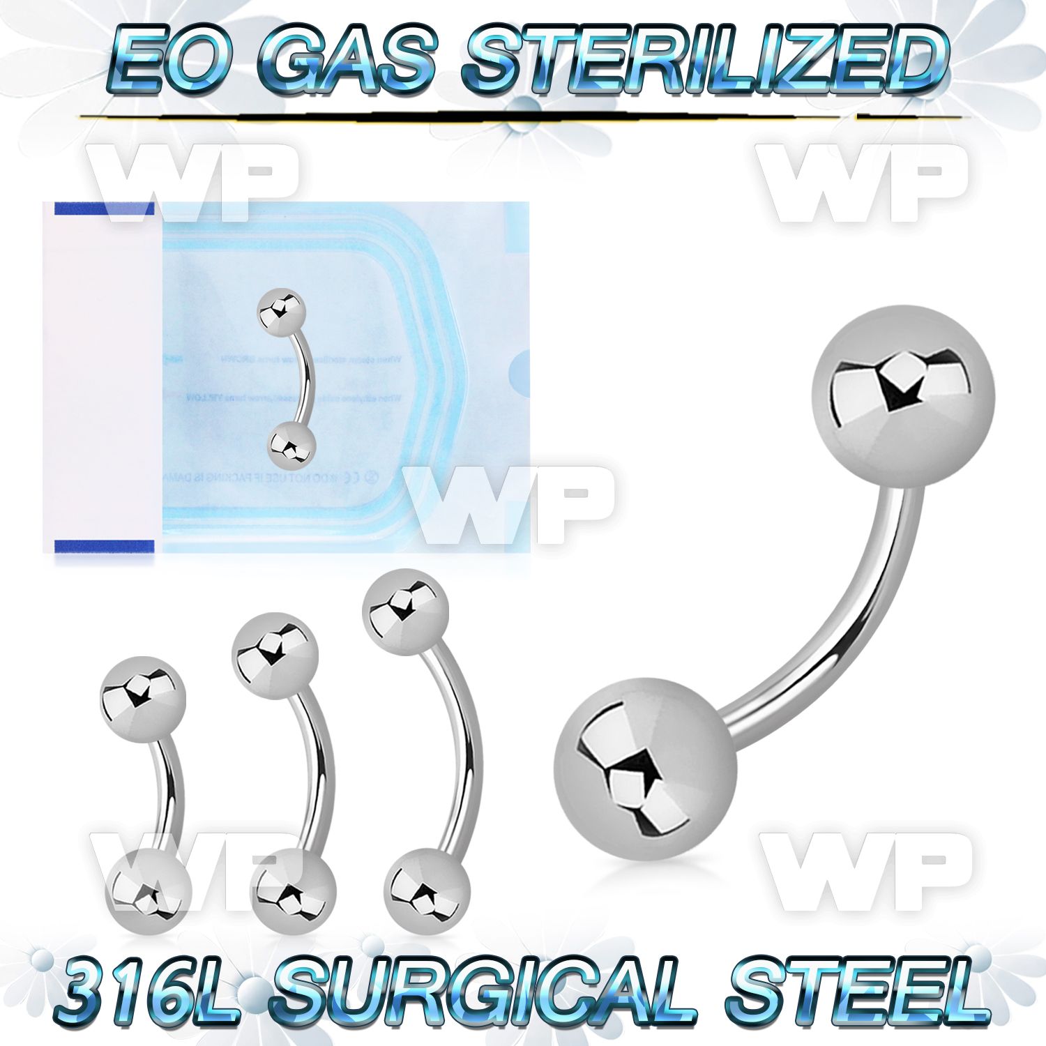 g4uw40 presterilized steel bananabell 16g two 4mm balls