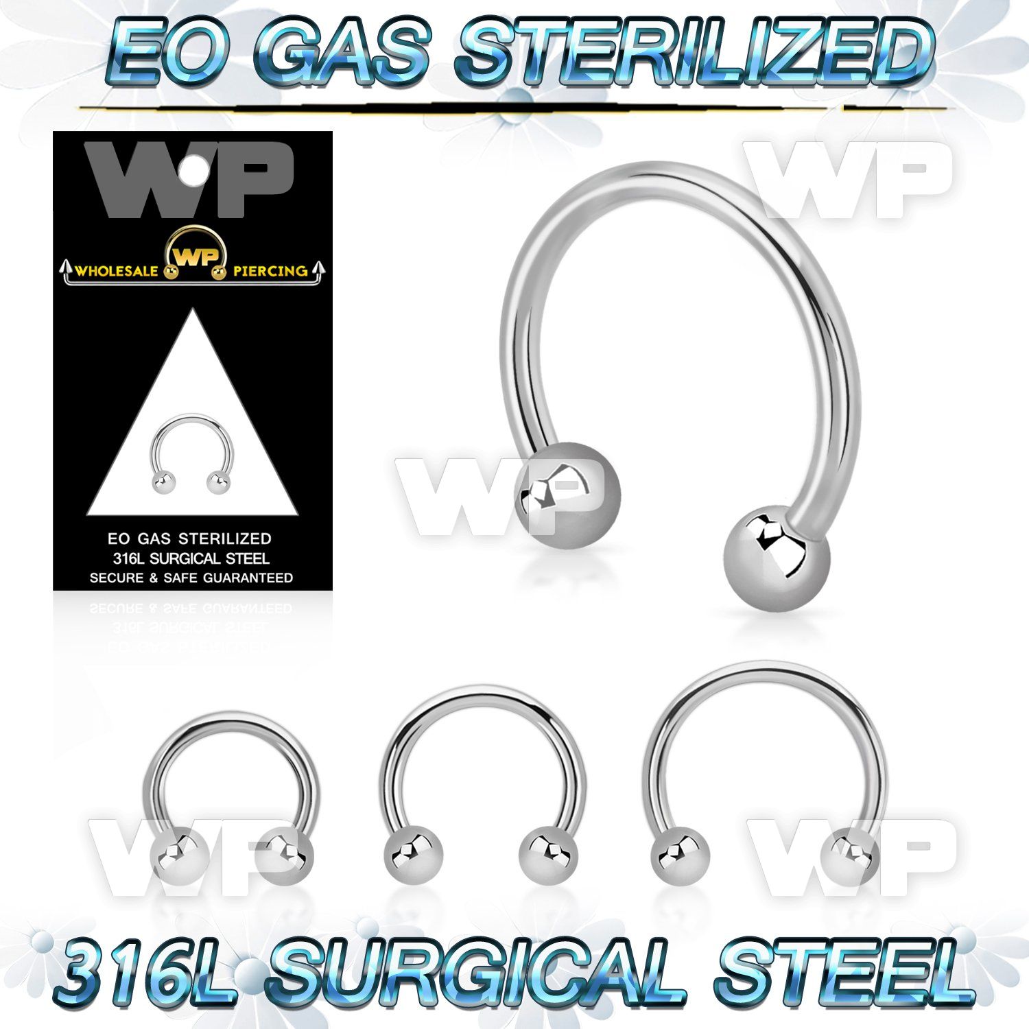 g64w4 316l steel cbr horseshoe 1 2mm 3mm ball belly piercing