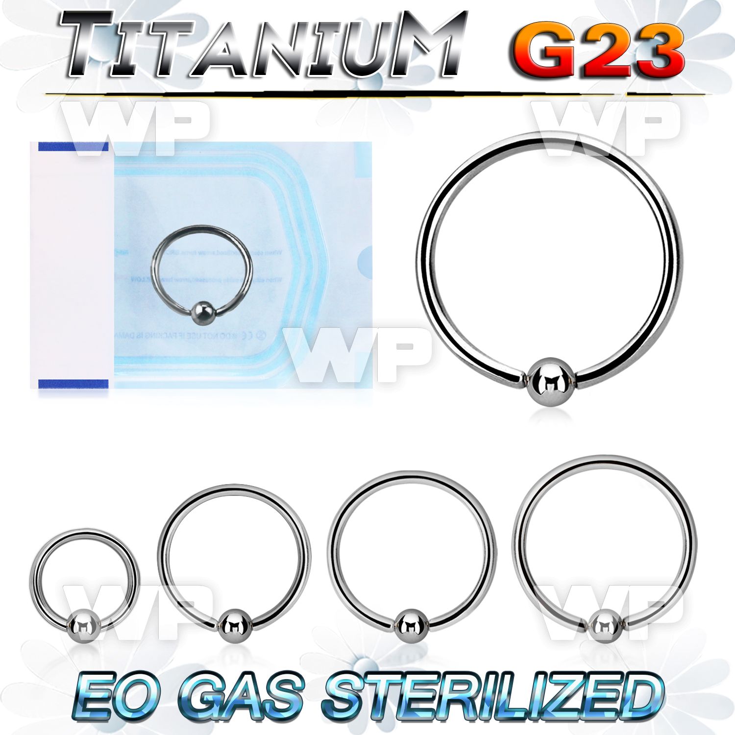 gh46a3 g23 titanium captive bead ring 1 2mm 3mm ball ear lobe piercing