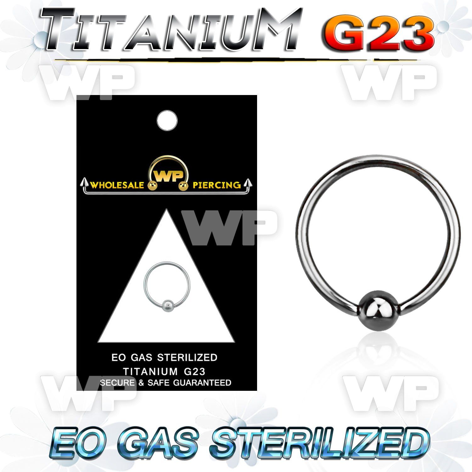 gh46aet g23 titanium captive bead ring 1mm 3mm ball ear lobe piercing