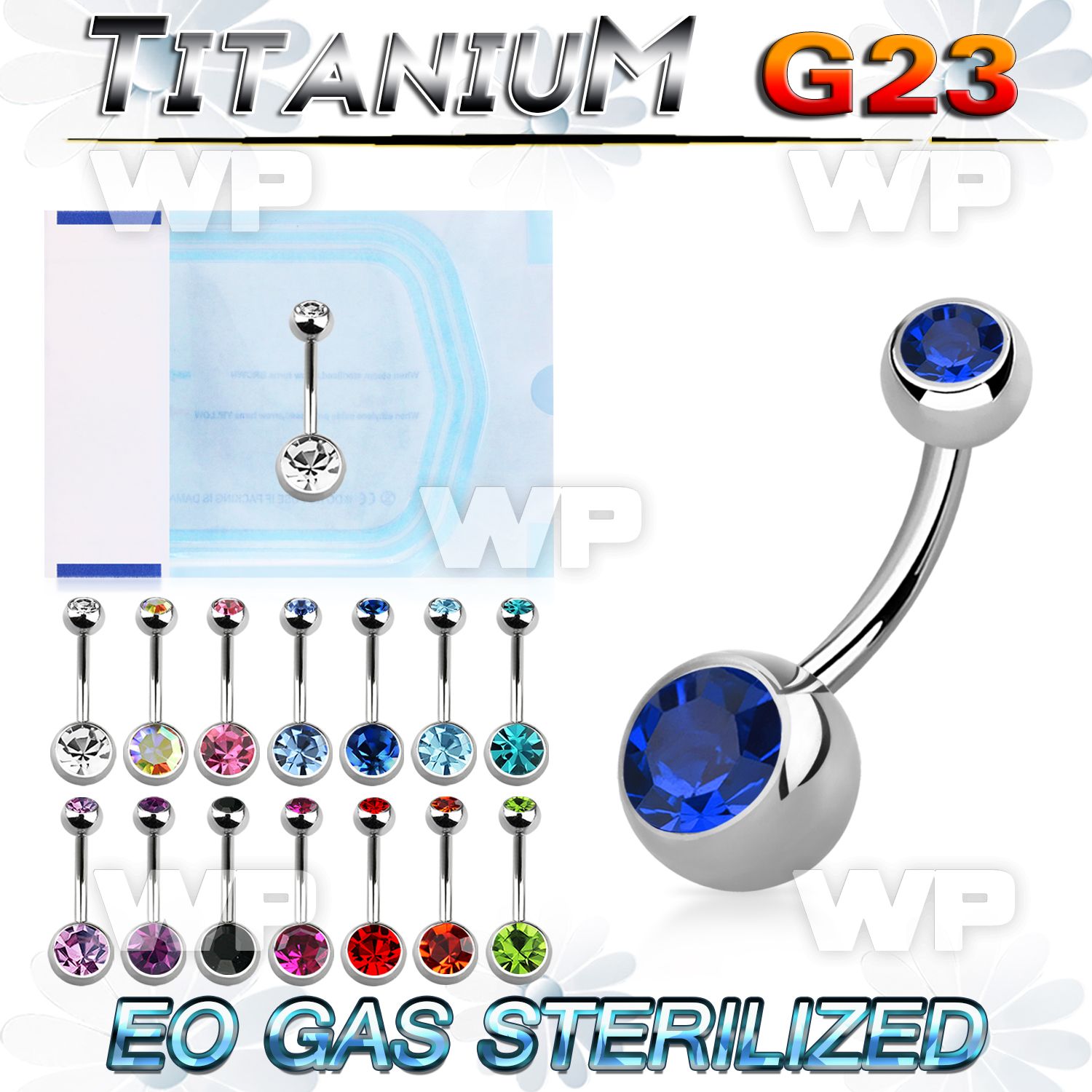 gh4uk6i g23 titanium belly ring w 8mm 5mm jewel ball belly piercing