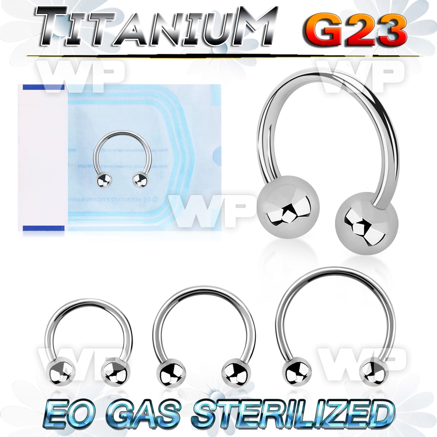 gh64w40 presterilized titanium circular bar 16g balls