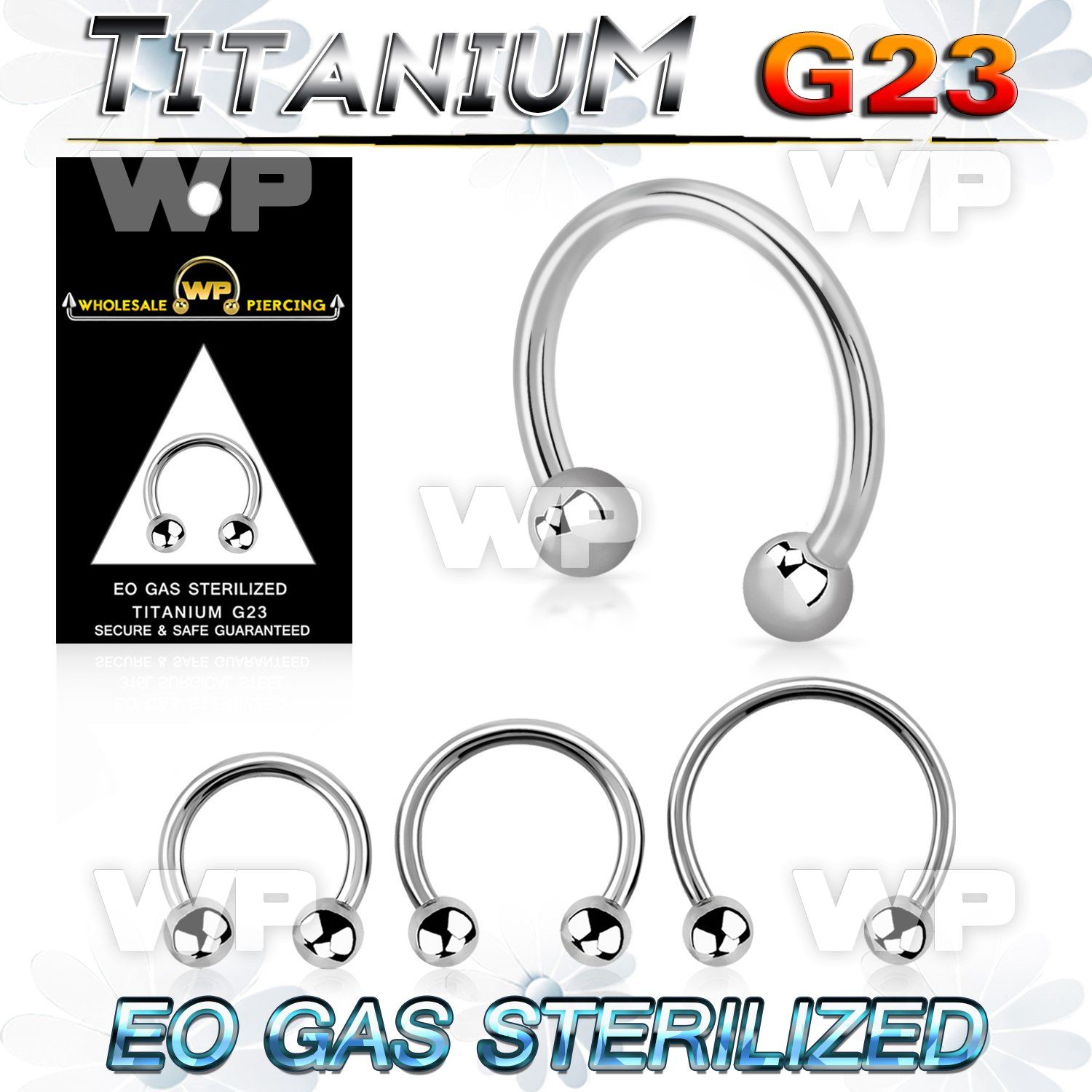 gh64w4 g23 titanium cbr horseshoe 1 2mm 3mm ball belly piercing
