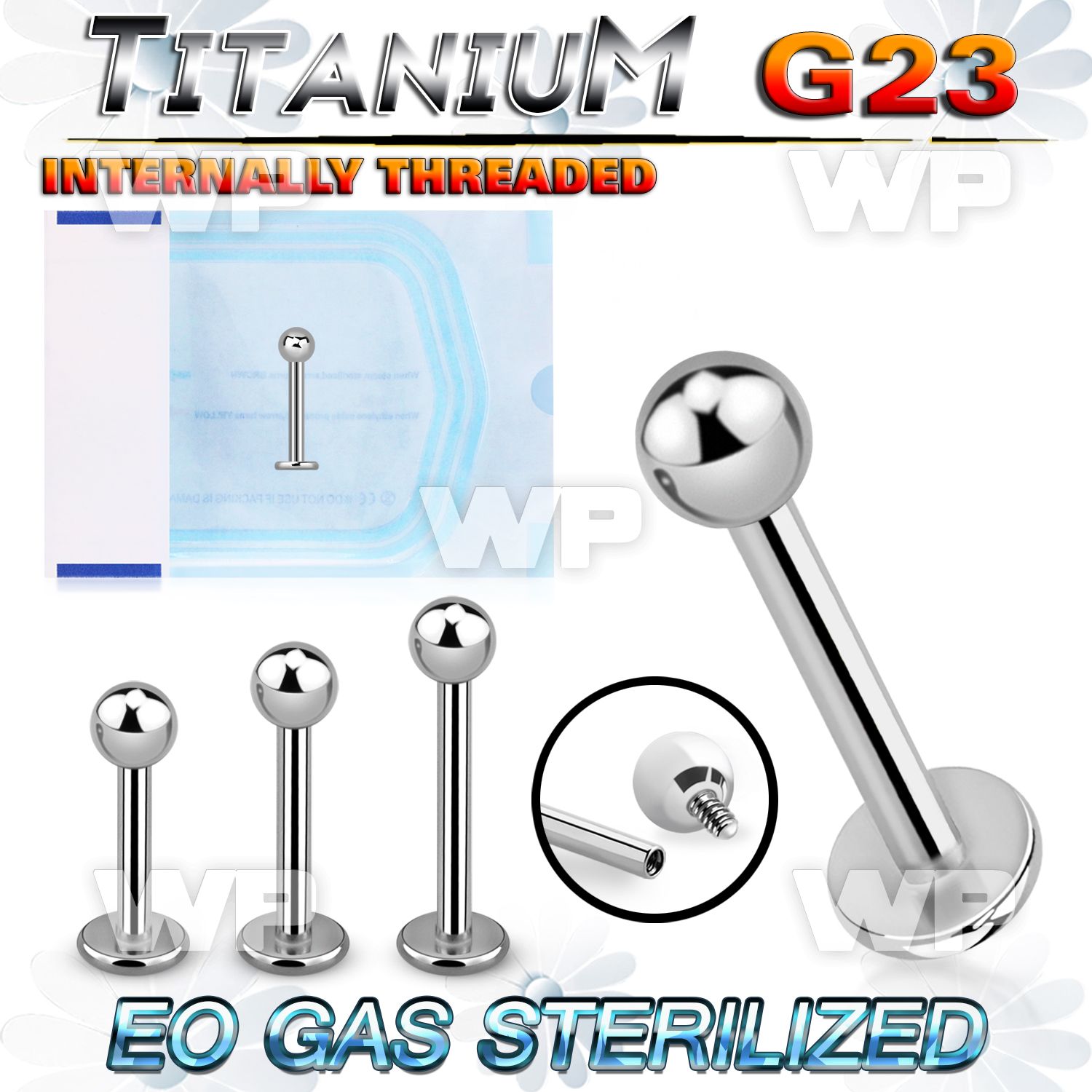 ghb44z8u presterilized titanium labretstud 16g ball internal