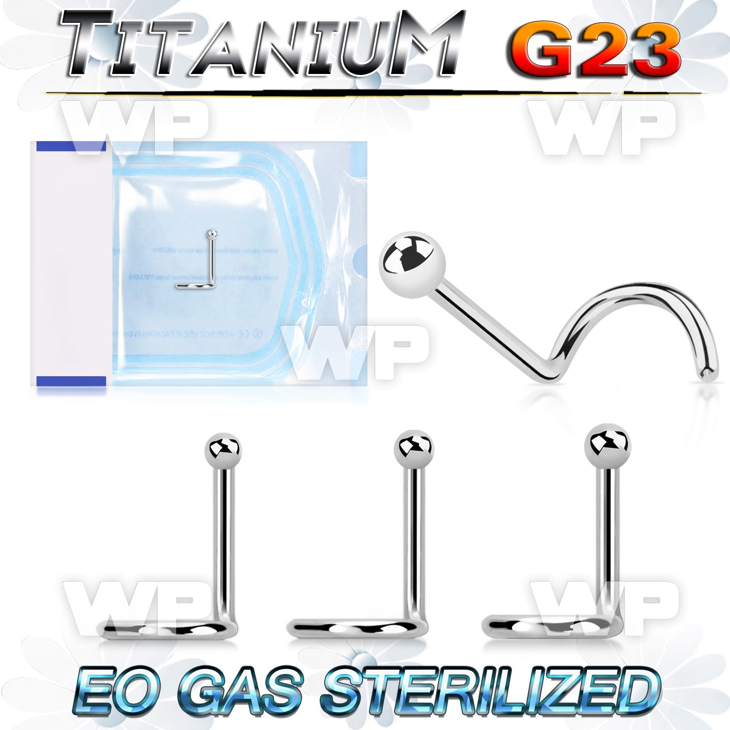 ghu34 presterilized titanium nose screw 20g 18g ball top