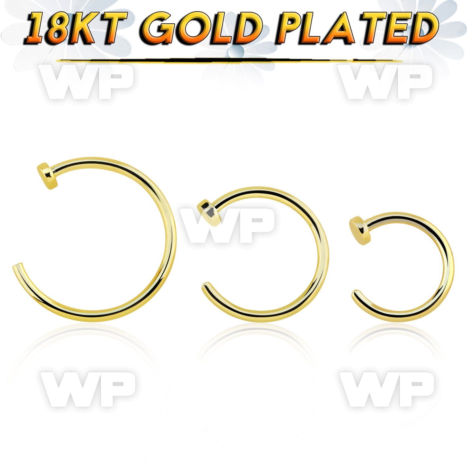 gpcln20 18k gold plated silver fake nose clip, 