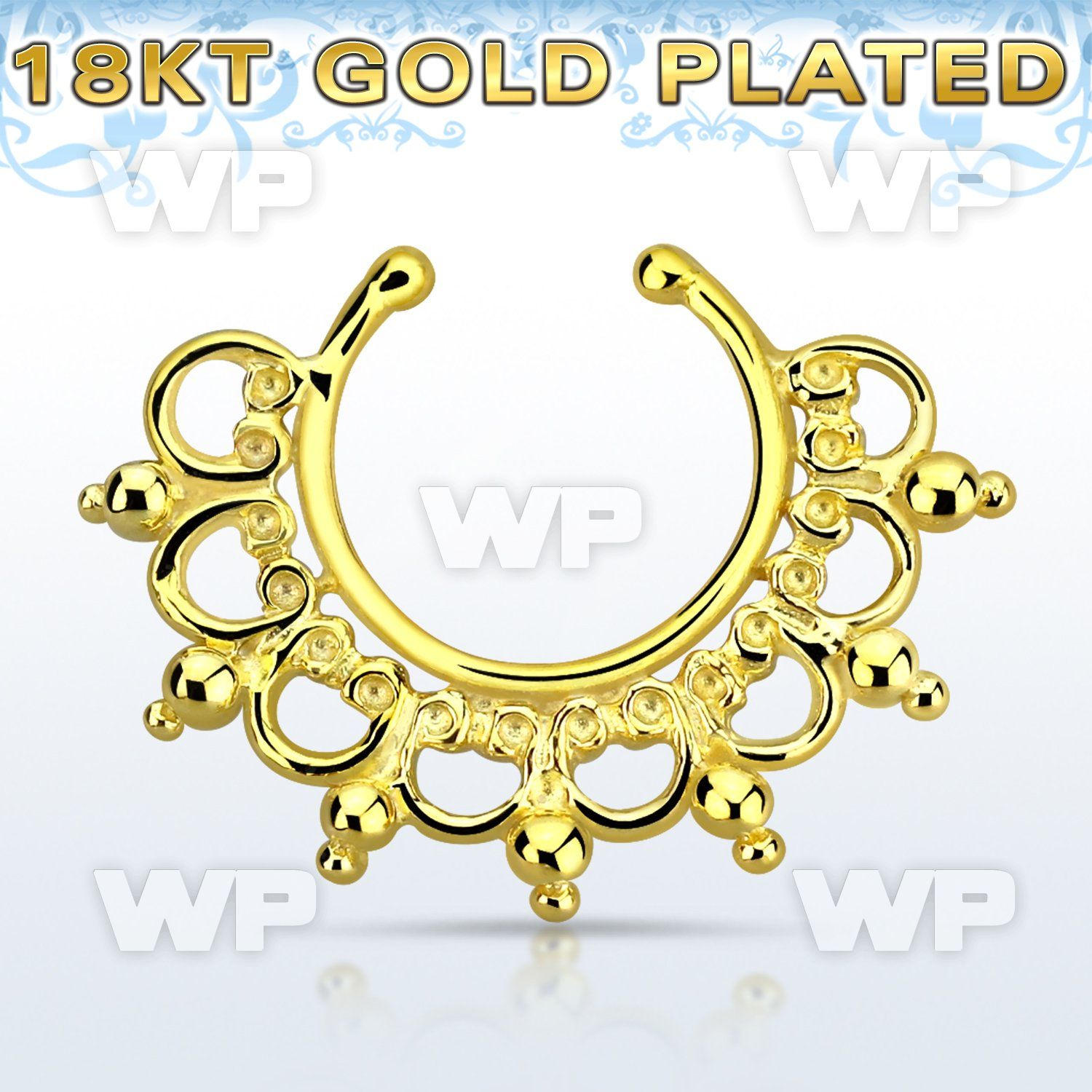 gpsepd12 gold silver fake septum clicker w a extra wide indian 