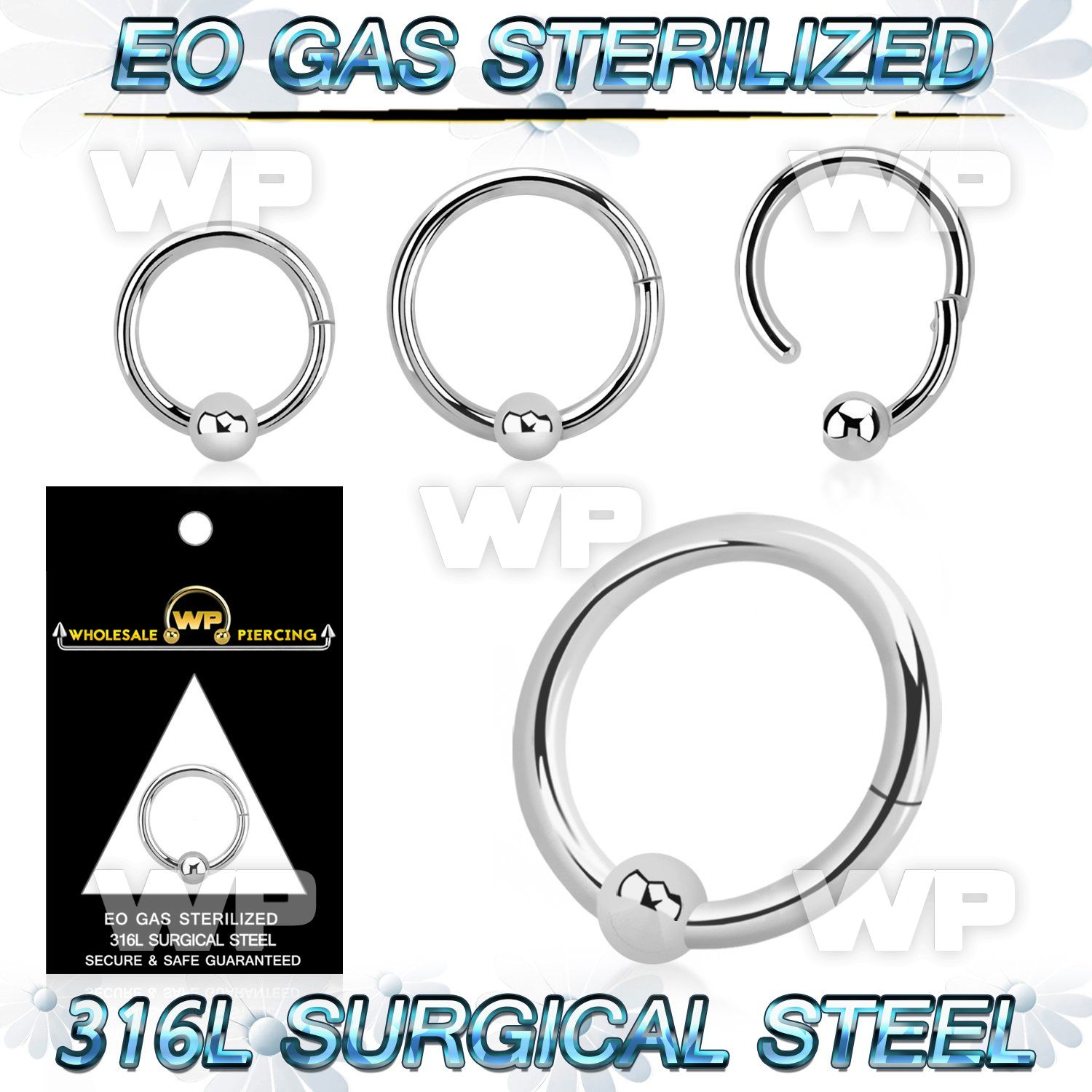gx46a4ey presterilized steel hinged captive hoop 16g ball