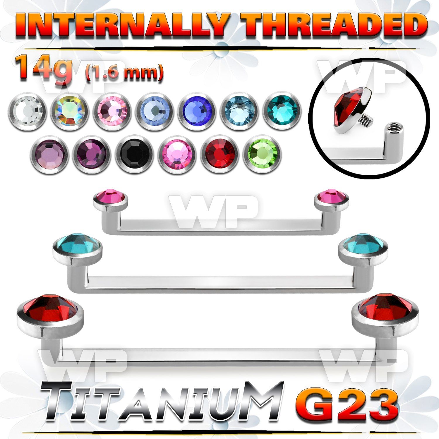 h3h1cd8 titanium staple surface bar flat crystals internal