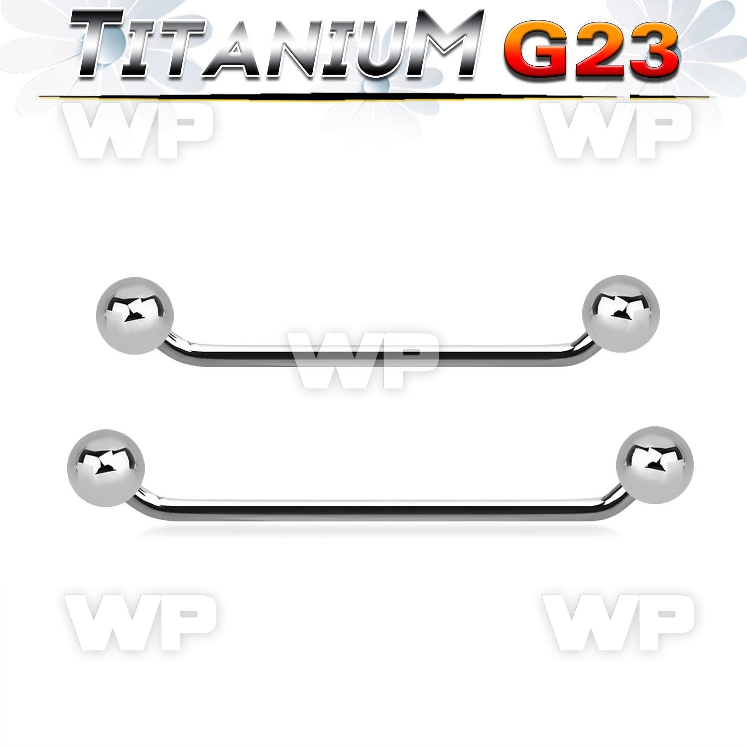 h3h44s g23 titanium surface barbell 1 6mm 45 degree angle 5mm surface piercing