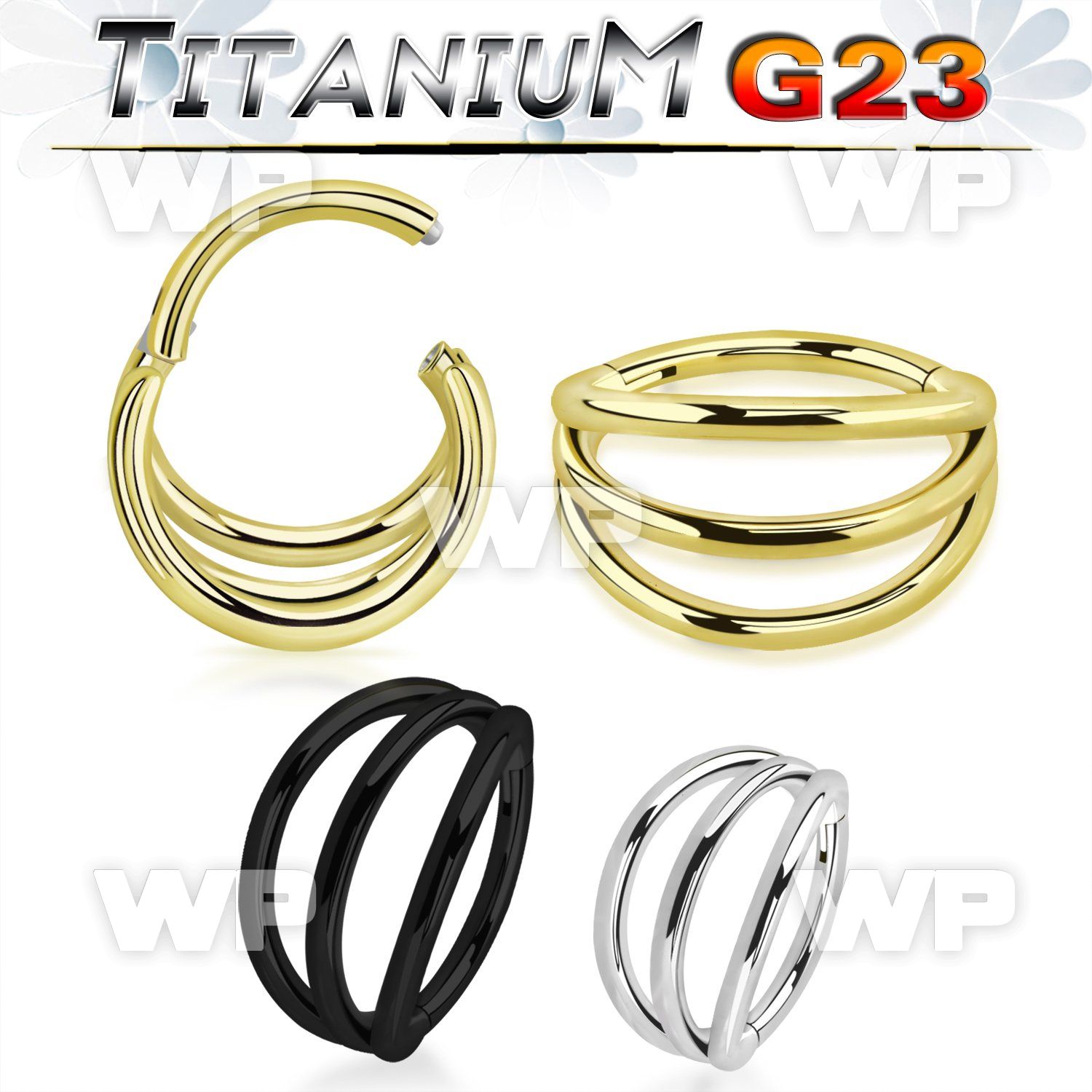 h3i3x0k pvd titanium hinged segment clicker 16g triple