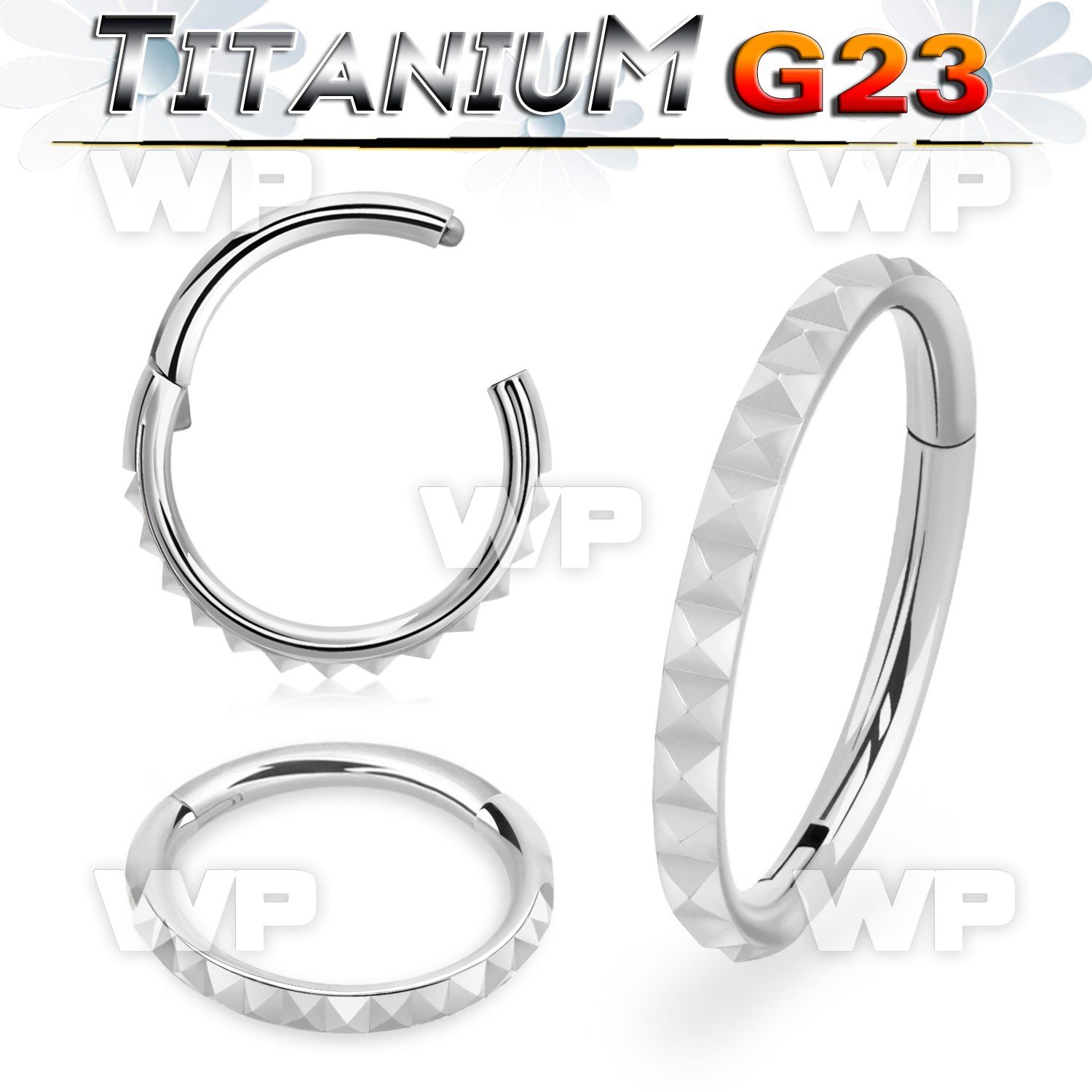 h3i3x0p titanium hinged segment clicker 16g outward pyramids