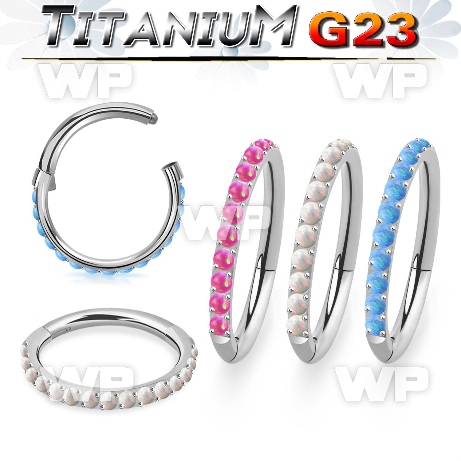 h3i3xep5m titanium hinged segment clicker 16g outward opals