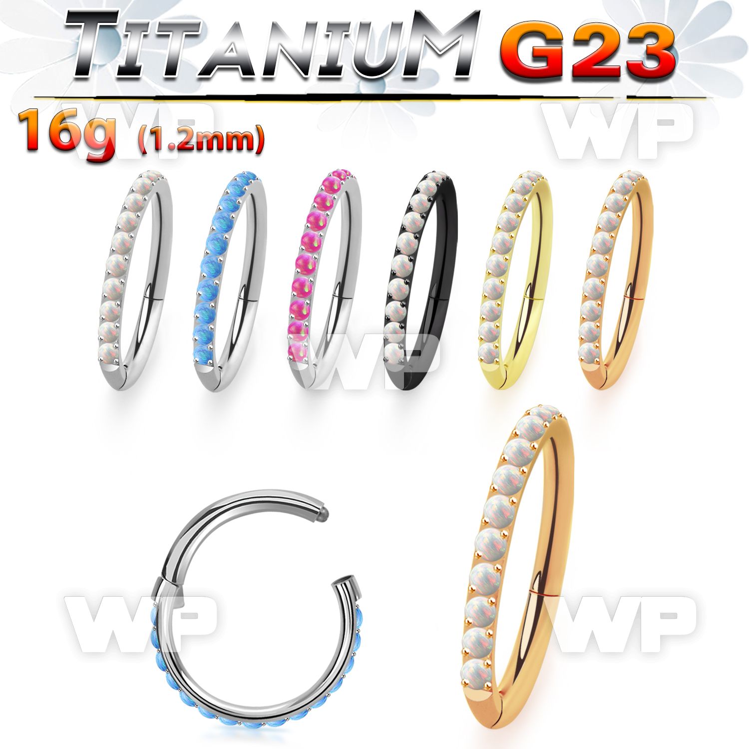h3i3xep5m titanium hinged segment clicker 16g outward opals