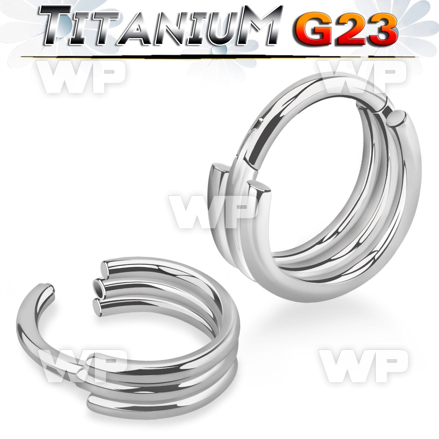 h3i3xy titanium hinged segment clicker triple rings design