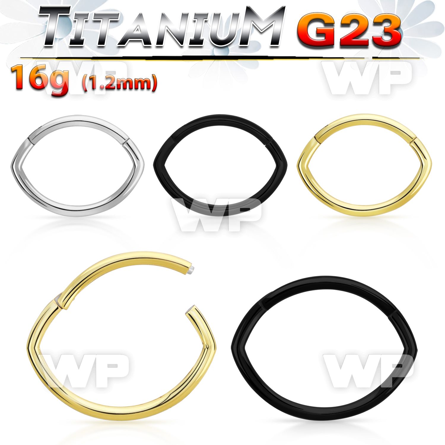 h3i3xz9 titanium hinged segment clicker 16g oval