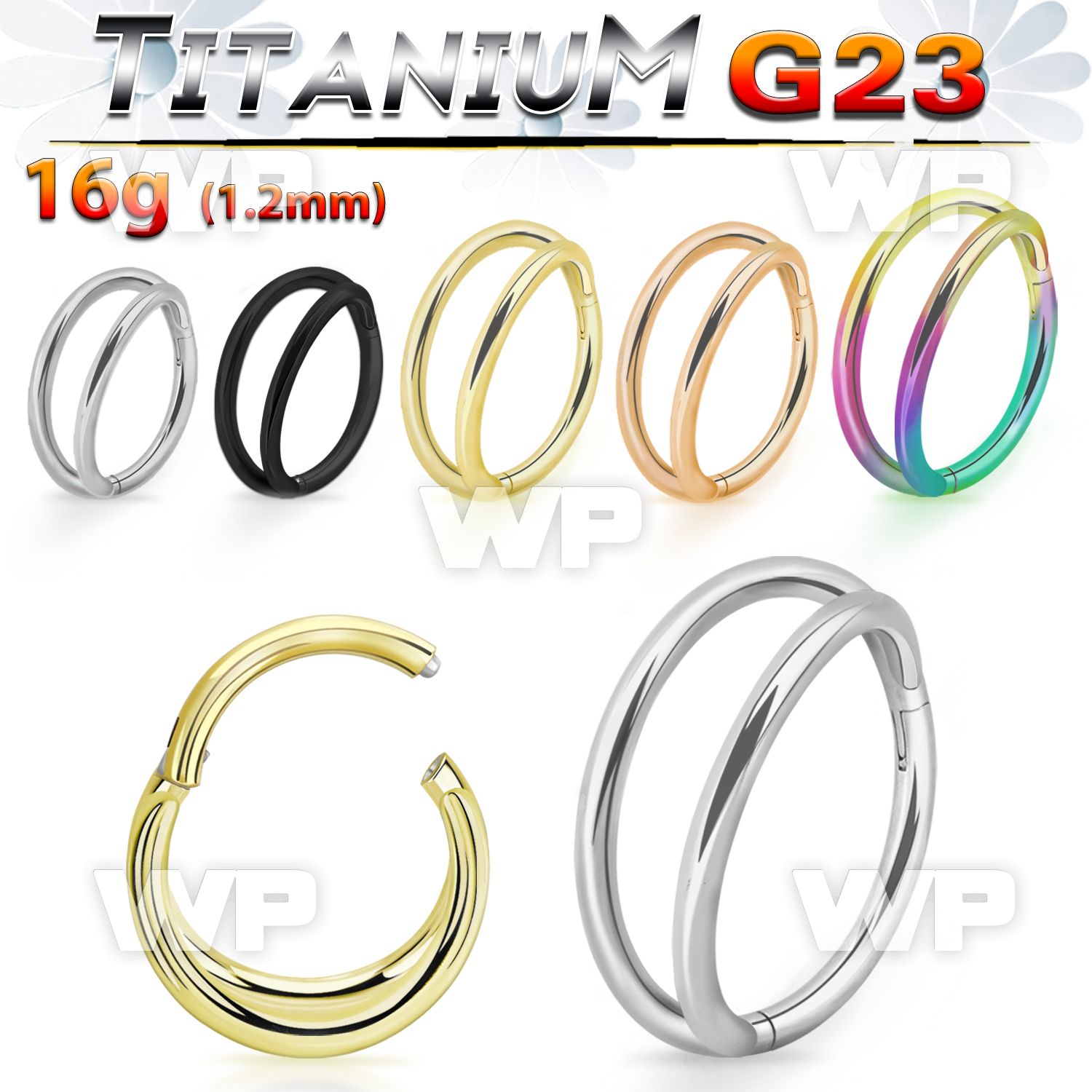 h3i3xzk titanium hinged segment clicker 16g double rings