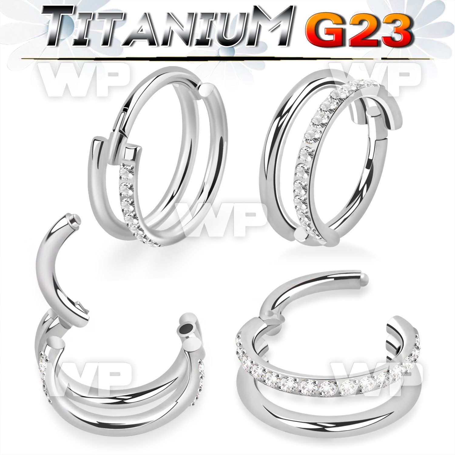 h3i3xzs titanium hinged segment clicker 16g double hoop cnc