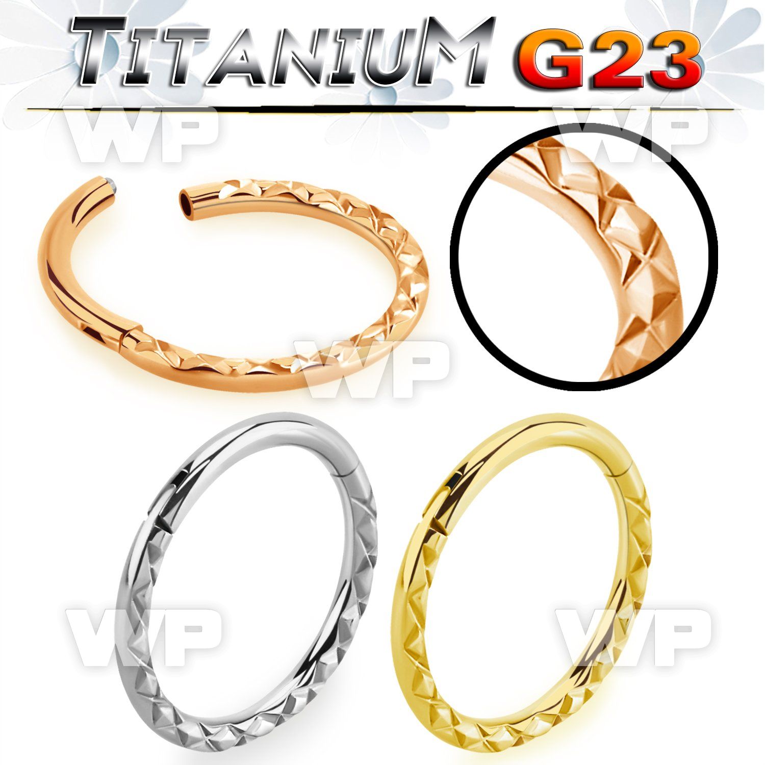 h3ir3xk0 pvd finish titanium segment clicker pattern at side