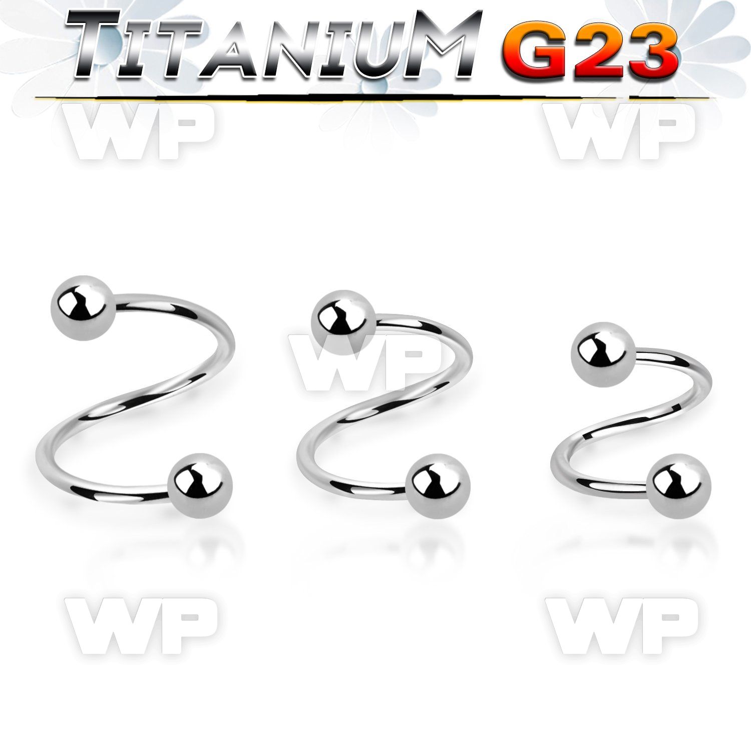 h3mkp4z titanium twisted spiral barbell 20g 3mm balls