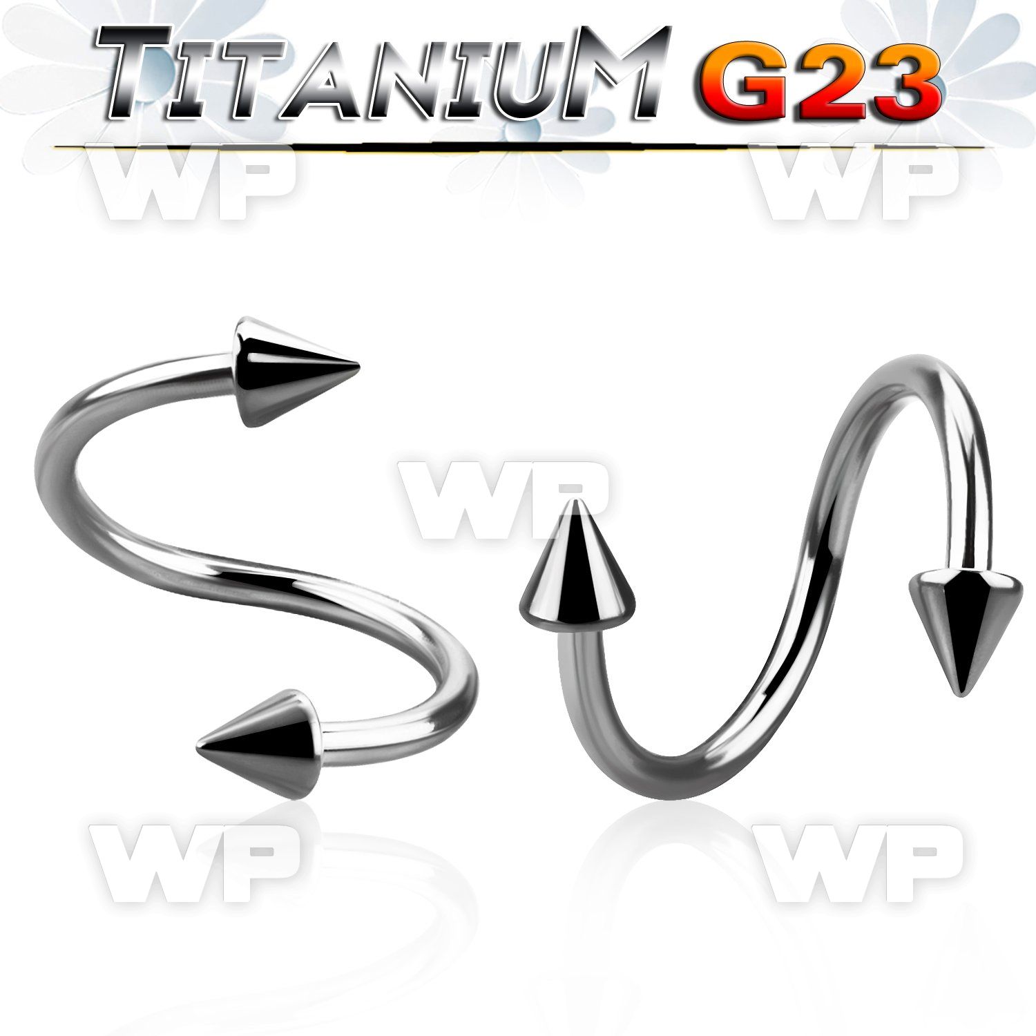 h3mw6u g23 titanium eyebrow spiral 1 2mm 3mm cones eyebrow piercing