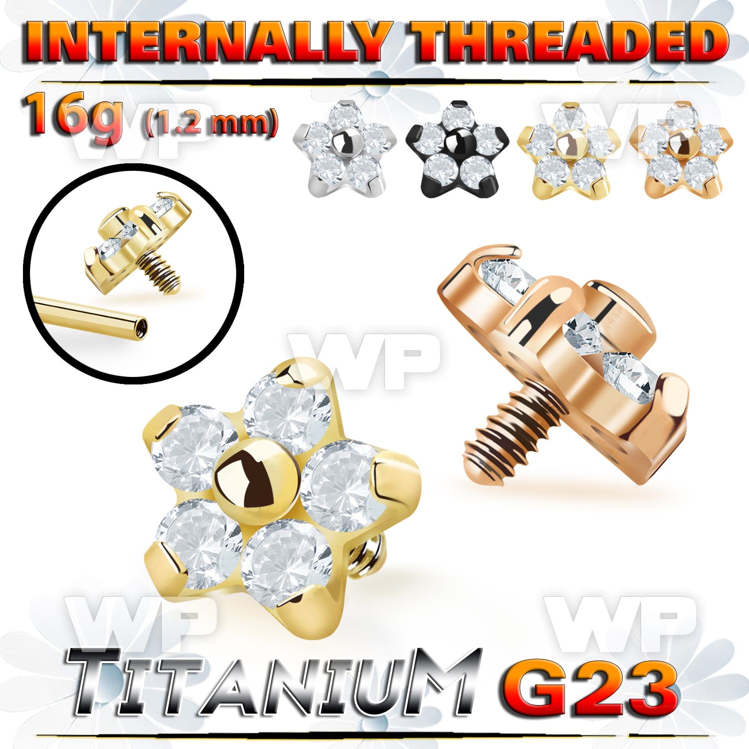 h3xges8u titanium flower top cz claw set